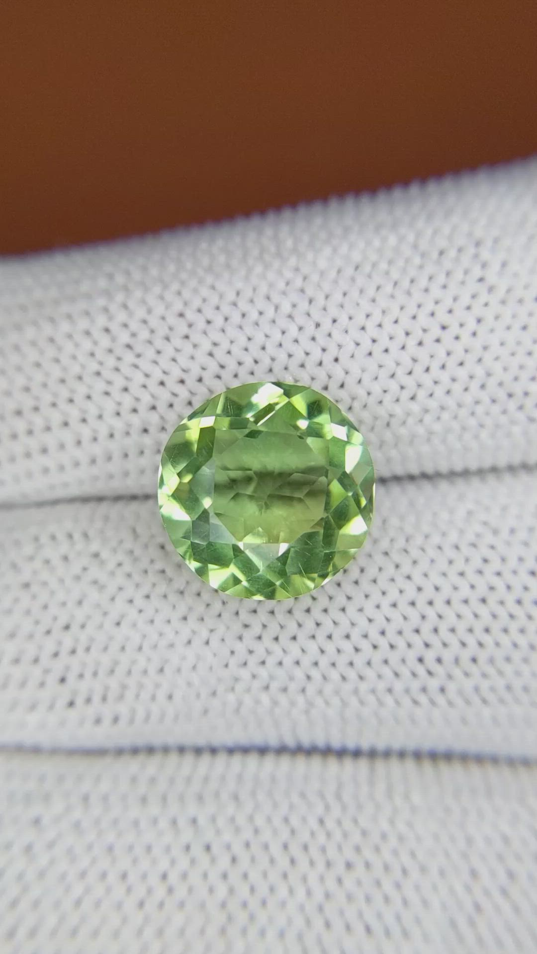 6.16 Ct. Yellowish Green Prasiolite from Brazil Size Video