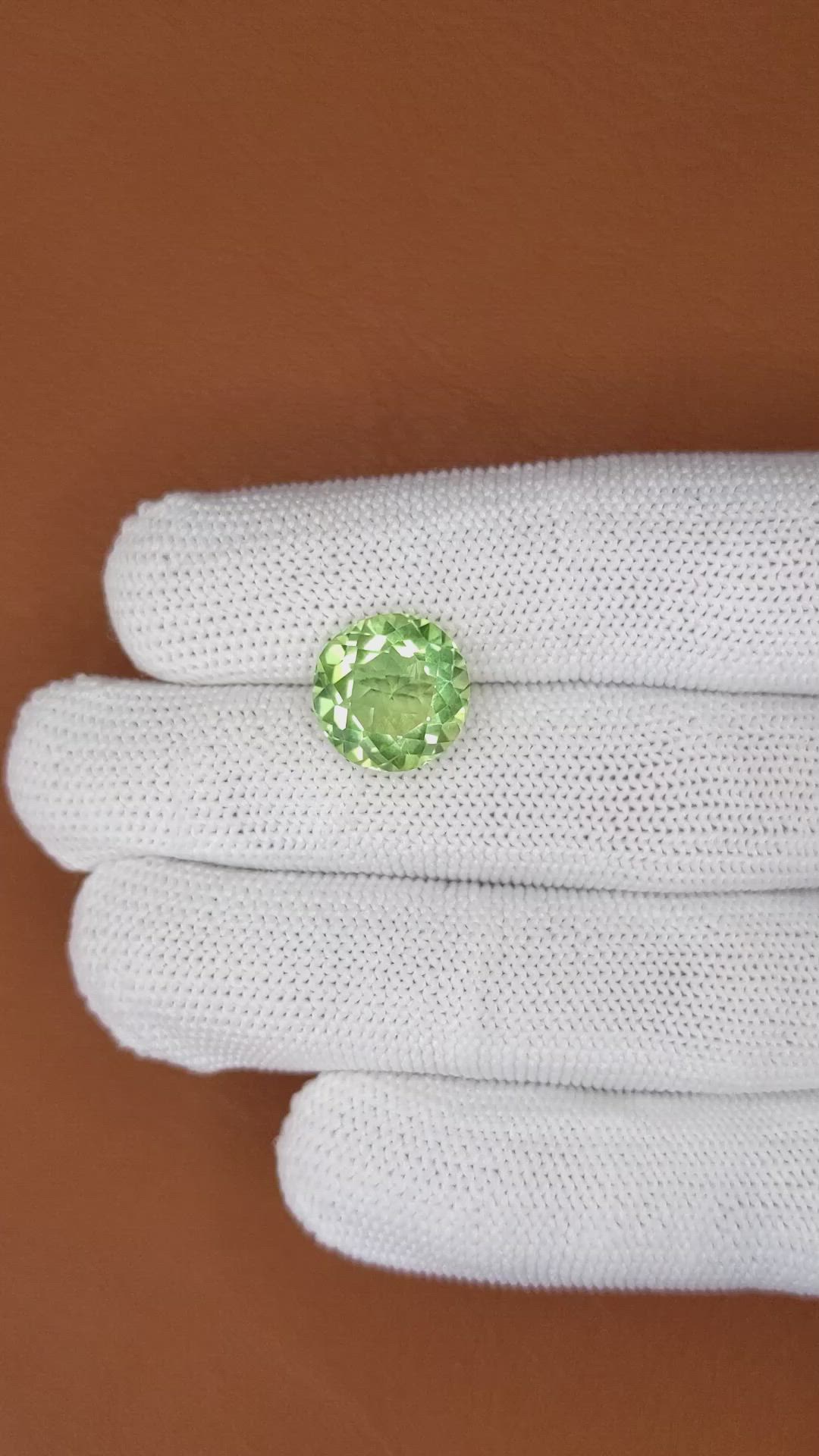 6.16 Ct. Yellowish Green Prasiolite from Brazil Size Video