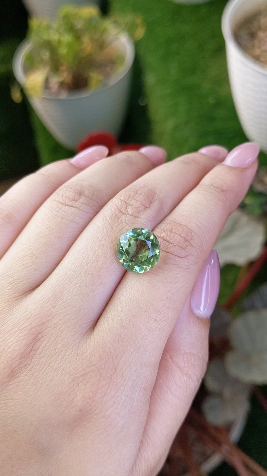 5.53 Ct. Green Prasiolite from Brazil Size Video