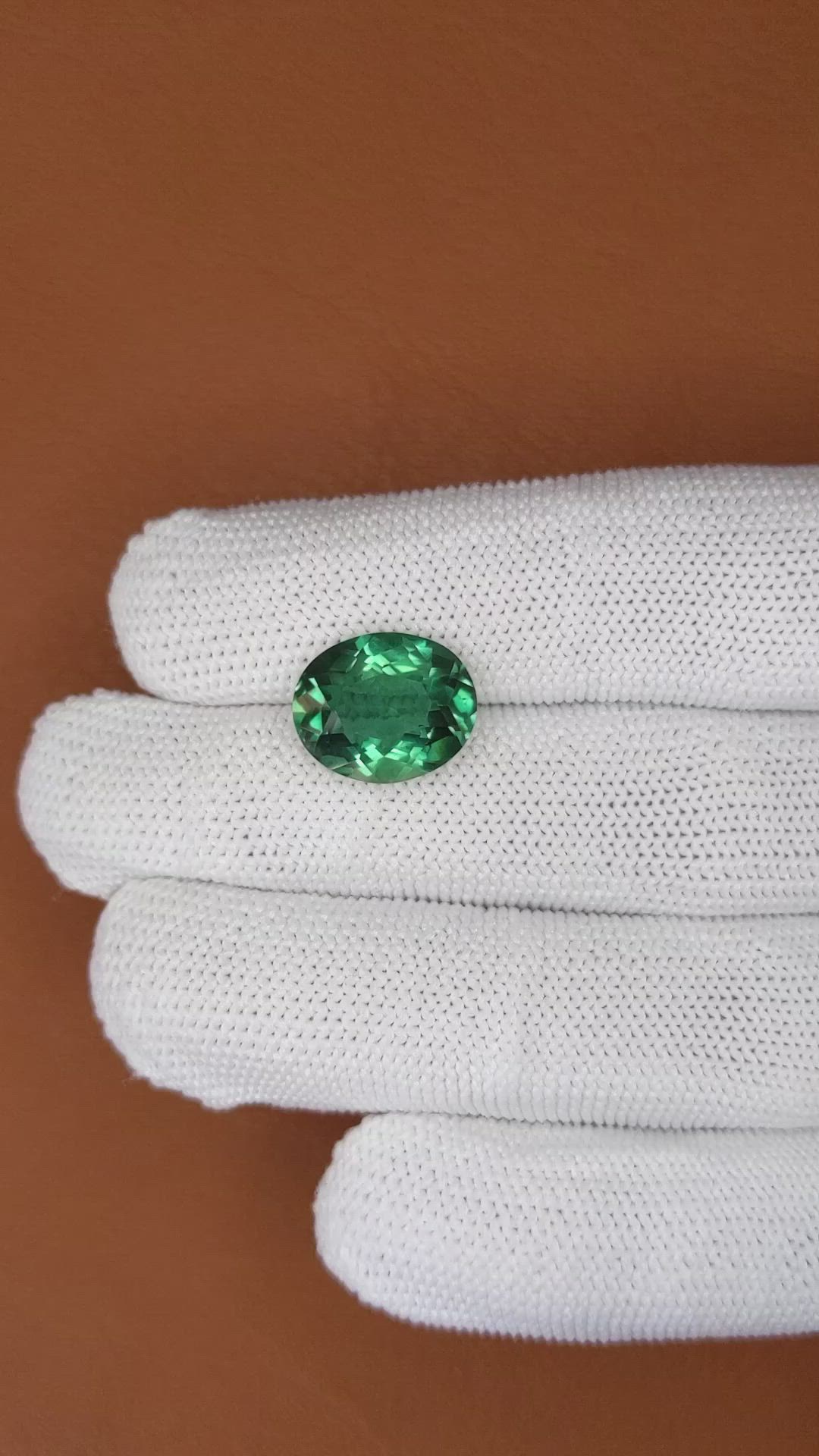 6.38 Ct. Bluish Green Prasiolite from Brazil Size Video
