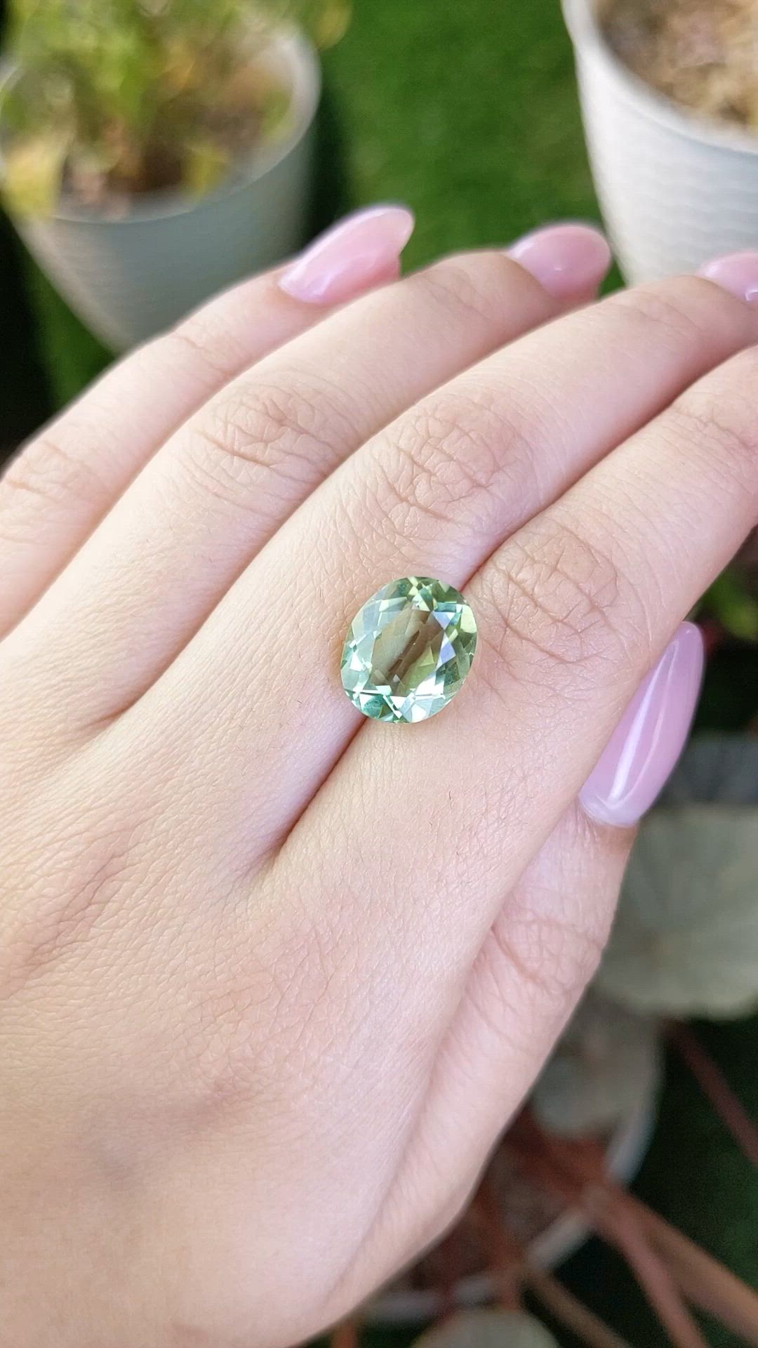 4.98 Ct. Green Prasiolite from Brazil Size Video