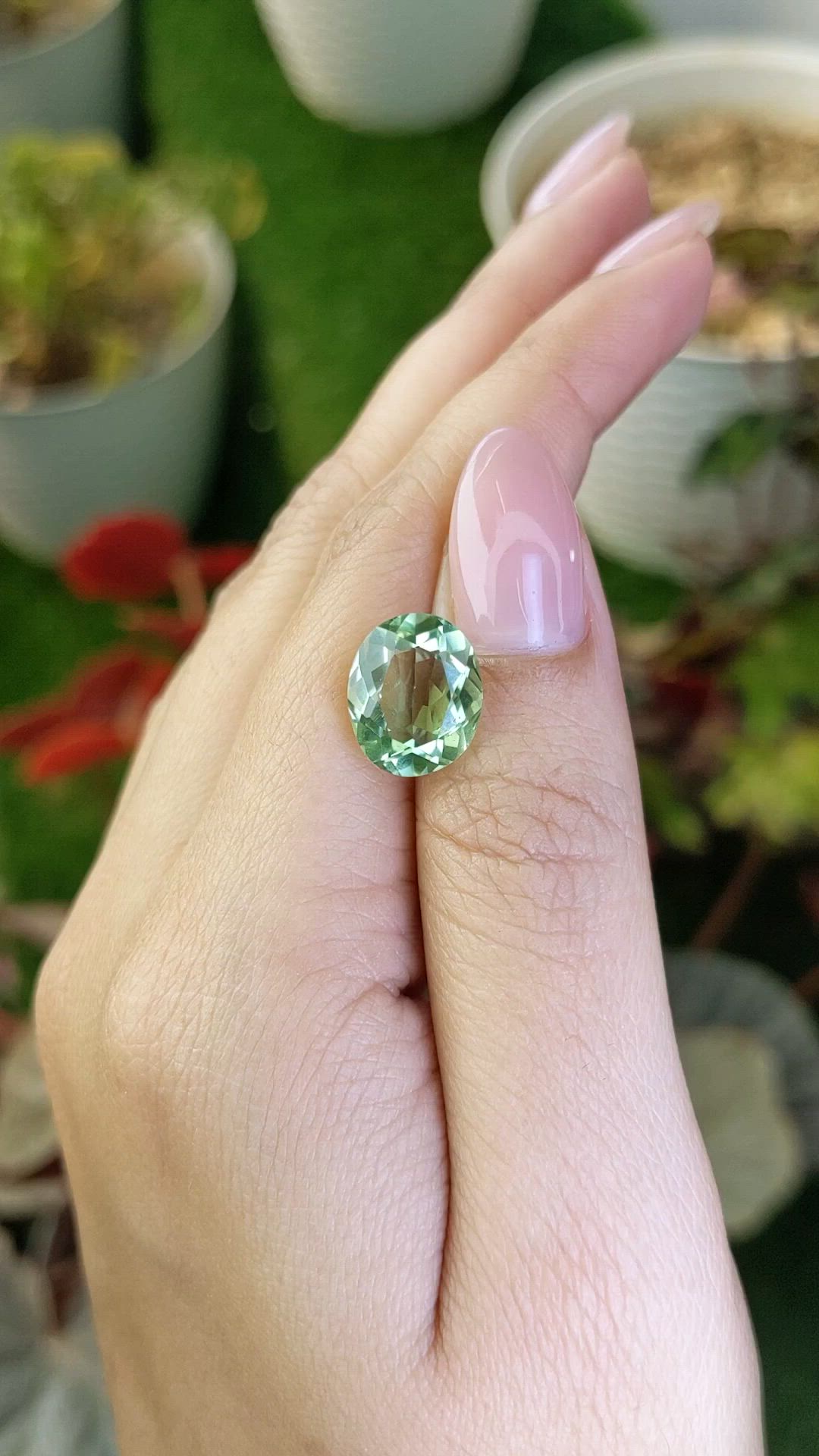 4.98 Ct. Green Prasiolite from Brazil Size Video