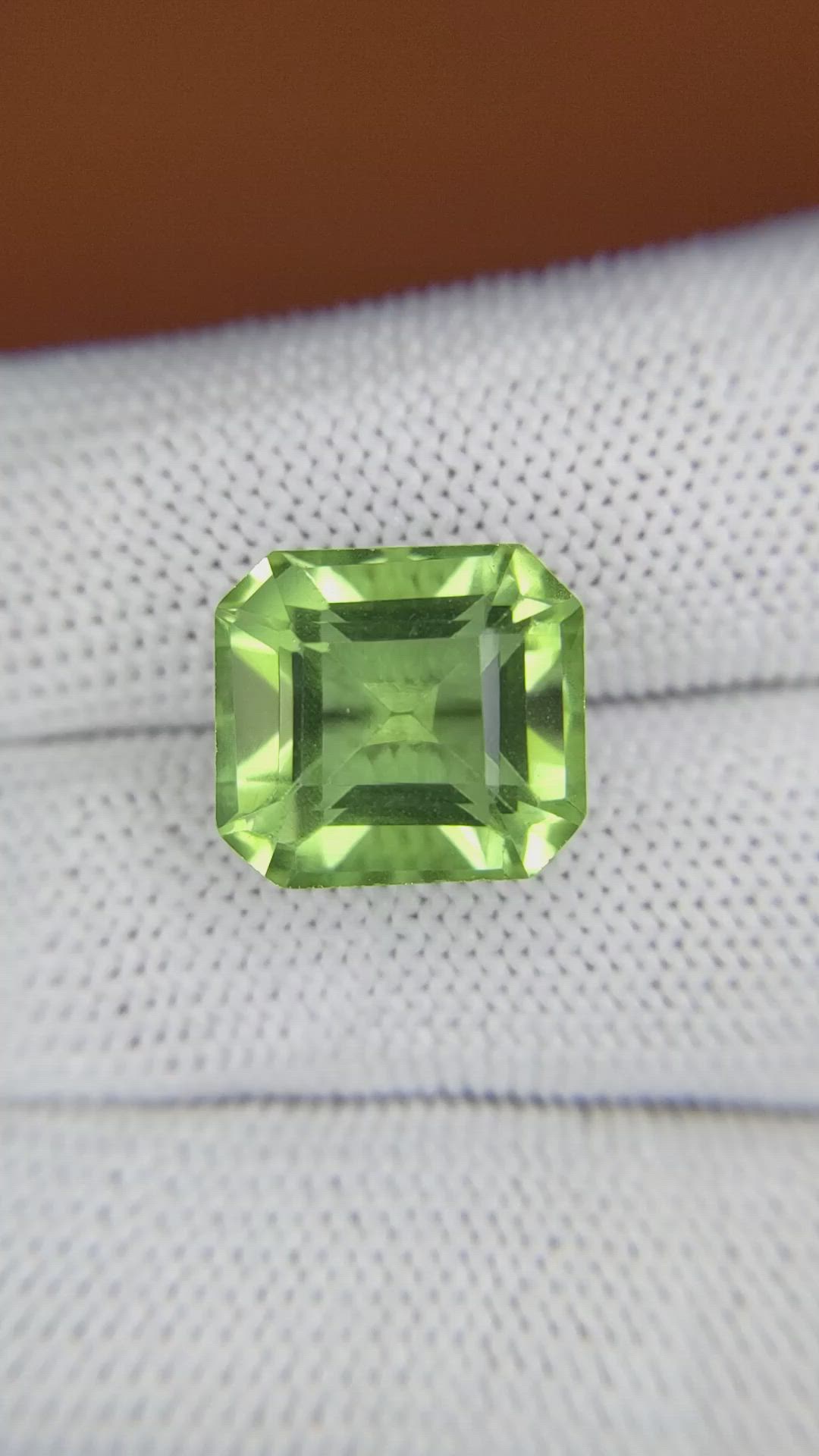 10.74 Ct. Yellowish Green Prasiolite from Brazil Size Video