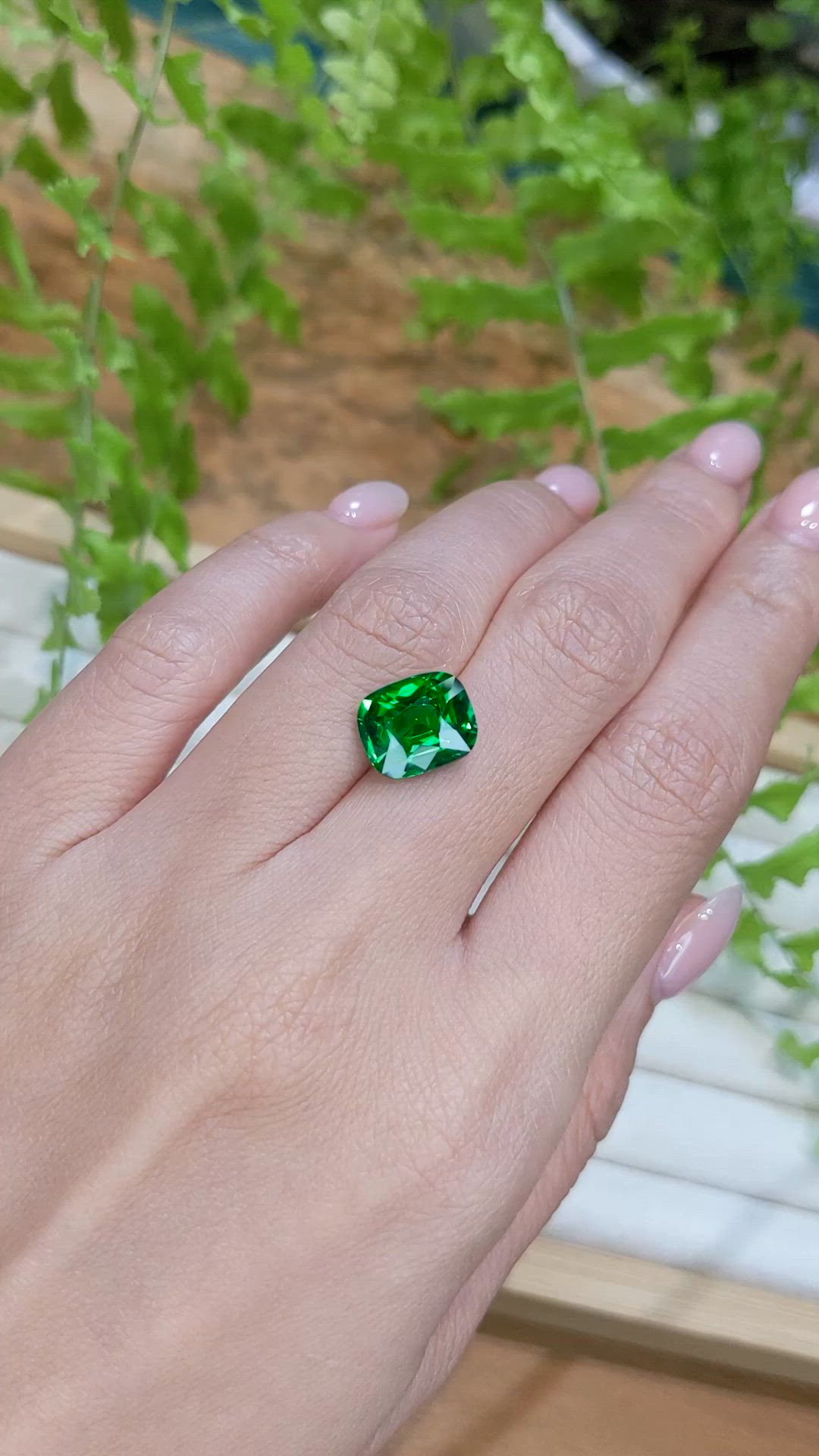 5.10 Ct. Tsavorite Garnet from Tanzania Size Video