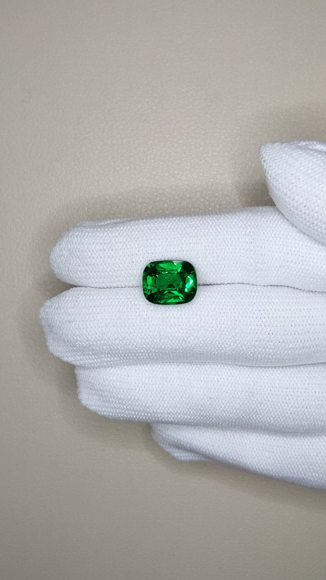 5.10 Ct. Tsavorite Garnet from Tanzania Size Video