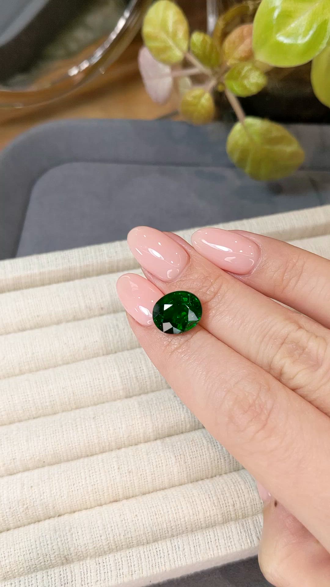 6.24 Ct. Tsavorite Garnet from Tanzania Size Video