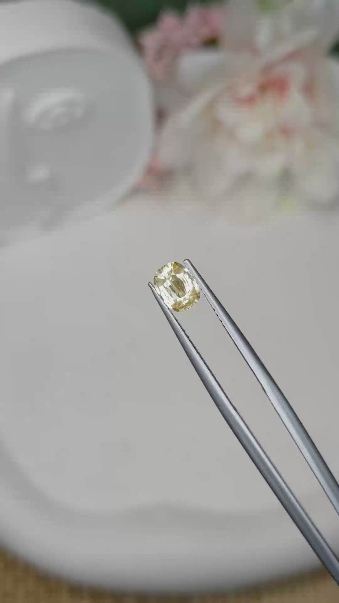 1.02 Ct. Yellow Zircon from Ceylon (Sri Lanka) Size Video