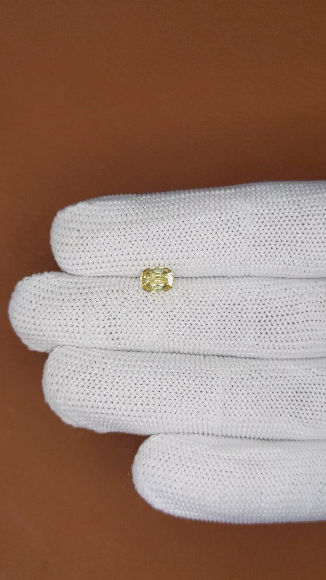 1.02 Ct. Yellow Zircon from Ceylon (Sri Lanka) Size Video