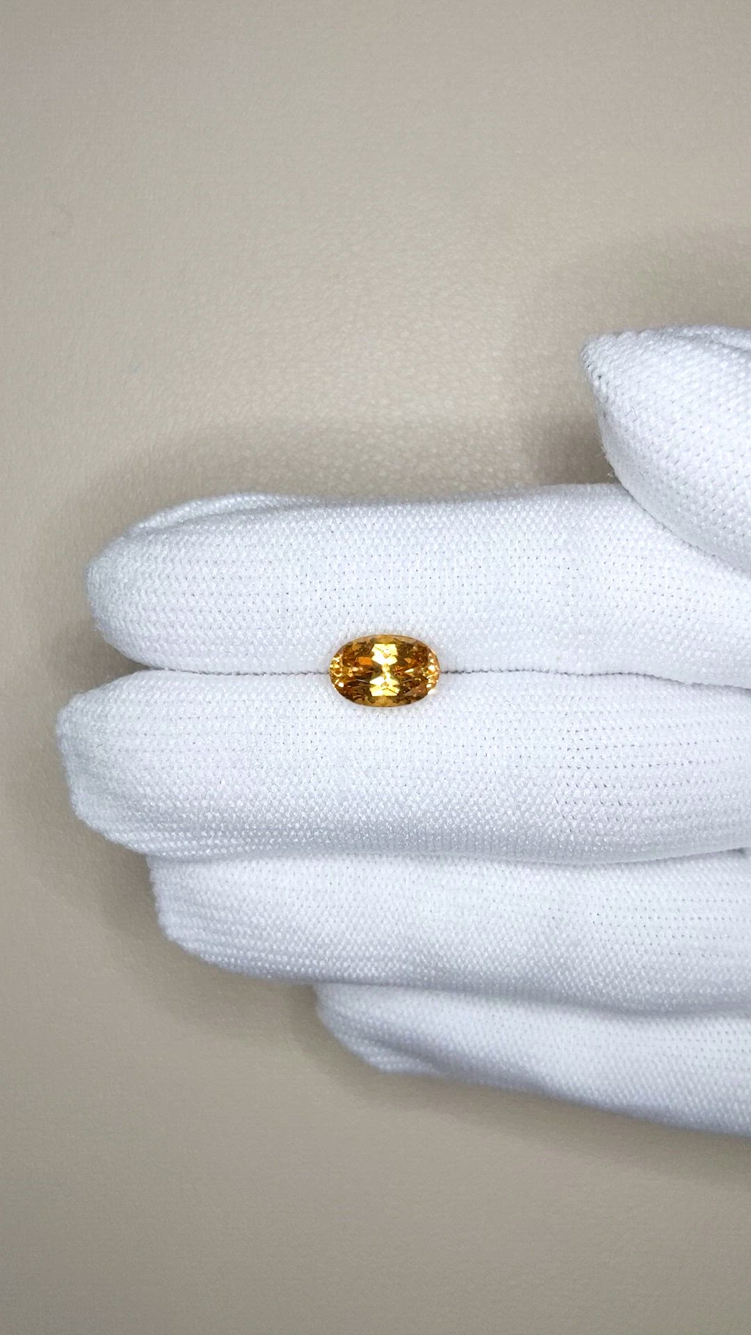 2.72 Ct. Golden Orange Hessonite Garnet from Madagascar Size Video