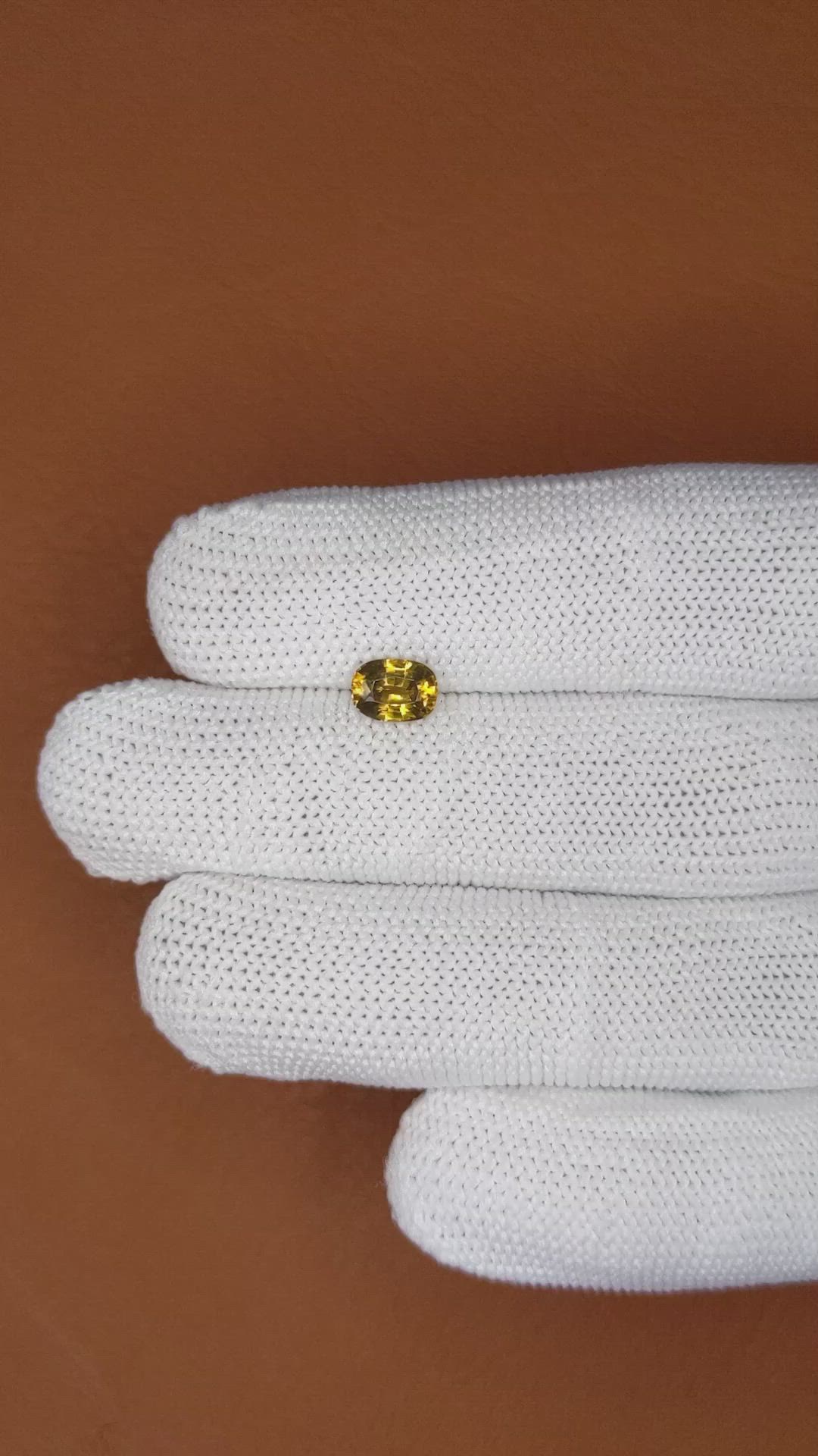1.14 Ct. Brownish Yellow Zircon from Ceylon (Sri Lanka) Size Video