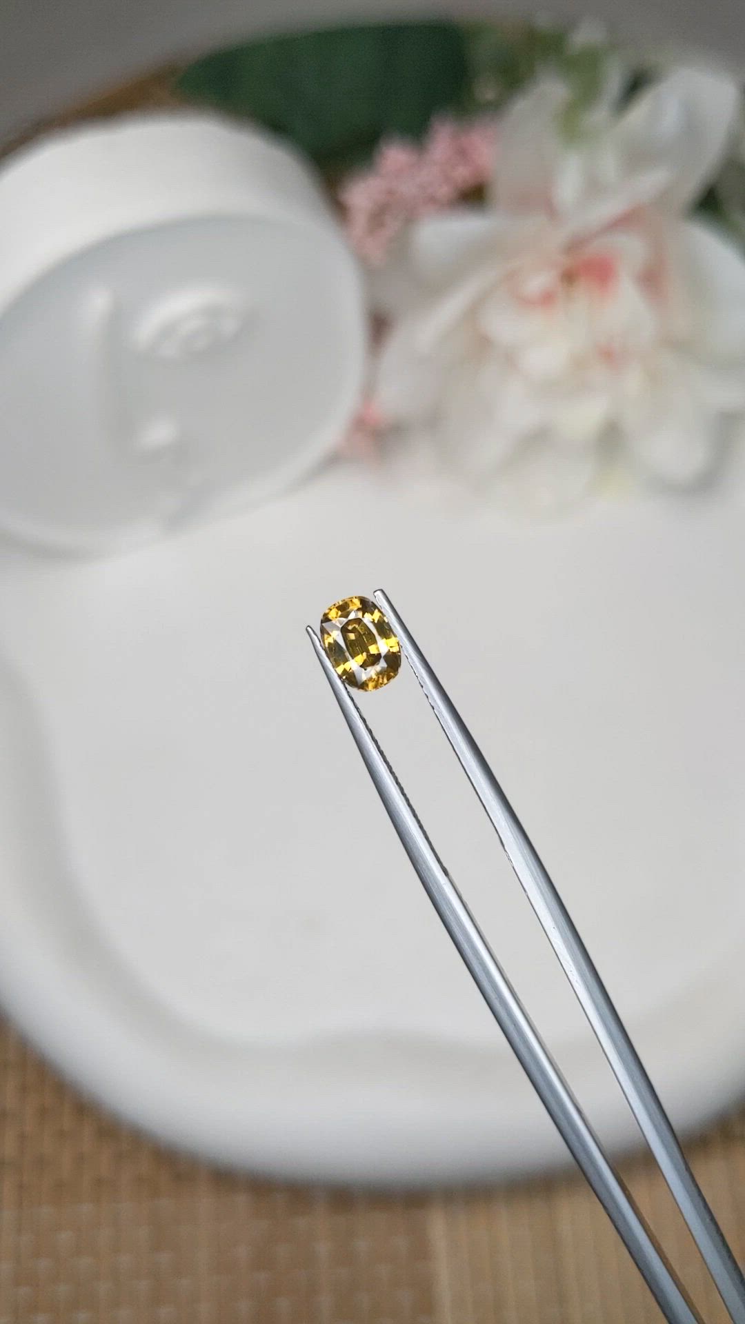 1.14 Ct. Brownish Yellow Zircon from Ceylon (Sri Lanka) Size Video