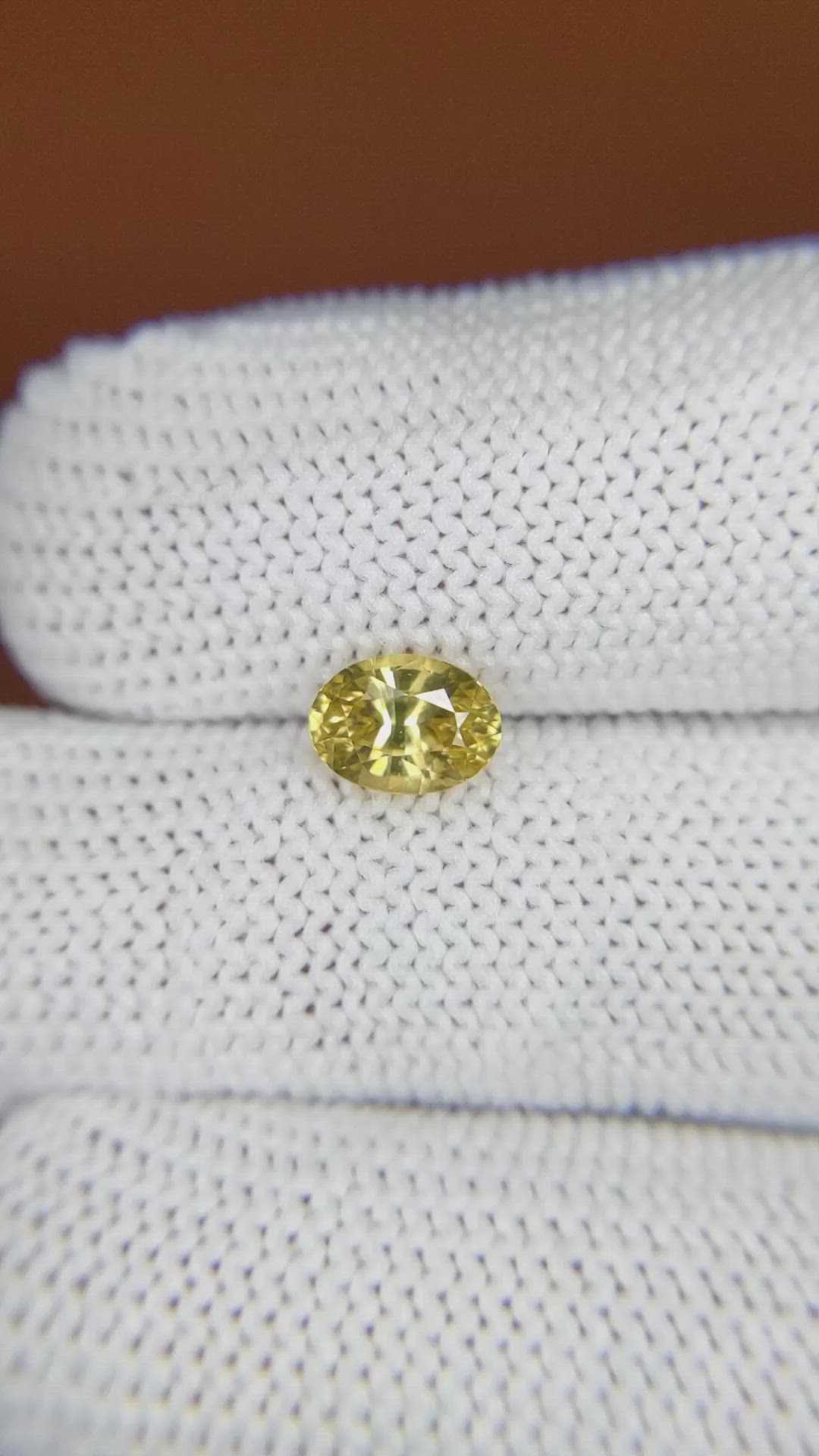 1.53 Ct. Yellow Zircon from Ceylon (Sri Lanka) Size Video