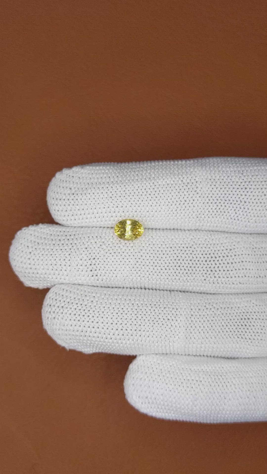 1.53 Ct. Yellow Zircon from Ceylon (Sri Lanka) Size Video