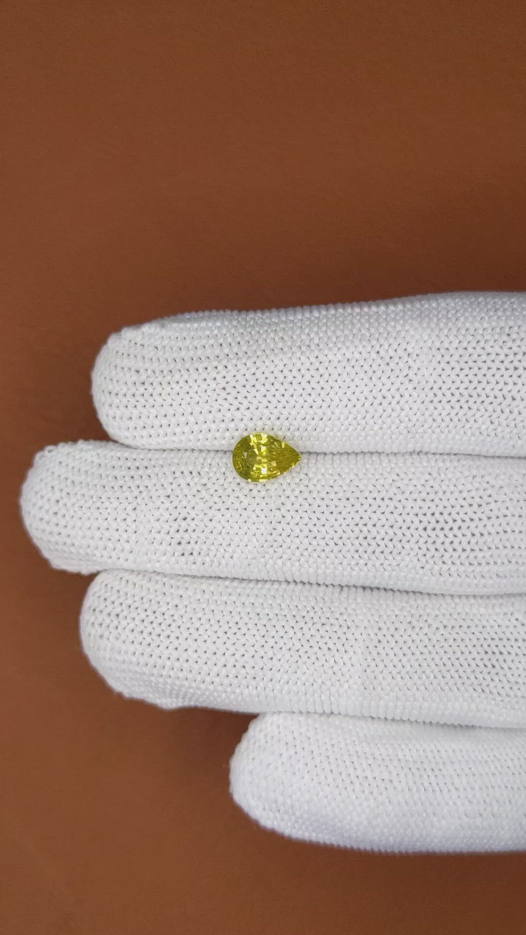 1.62 Ct. Yellow Zircon from Ceylon (Sri Lanka) Size Video