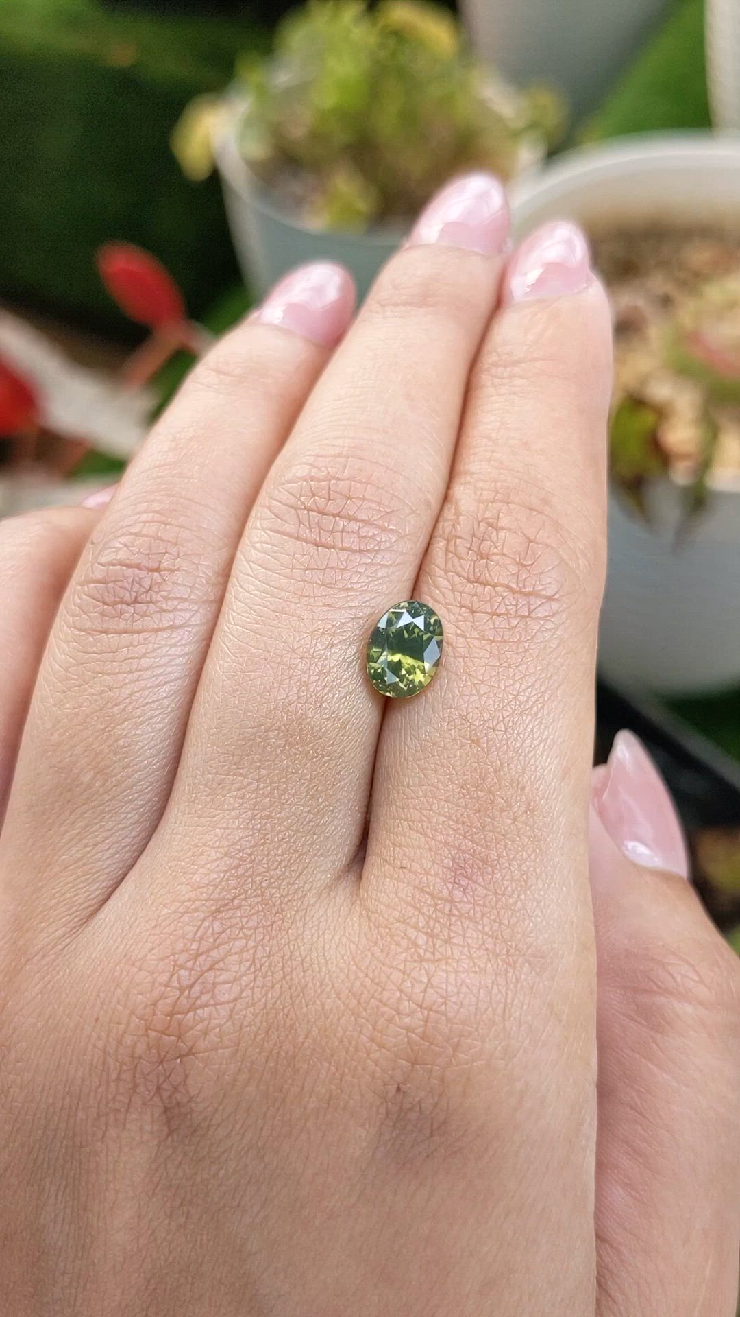 2.78 Ct. Yellowish Green Zircon from Ceylon (Sri Lanka) Size Video