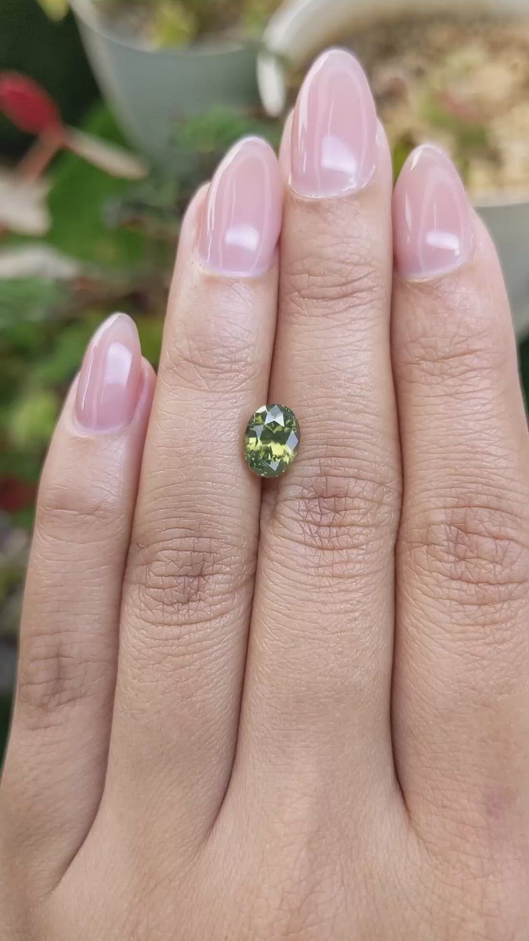 2.78 Ct. Yellowish Green Zircon from Ceylon (Sri Lanka) Size Video