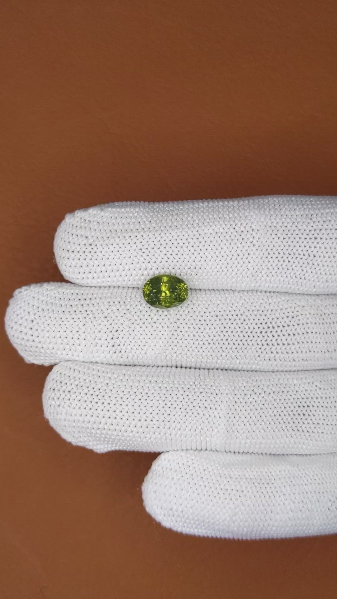 2.78 Ct. Yellowish Green Zircon from Ceylon (Sri Lanka) Size Video