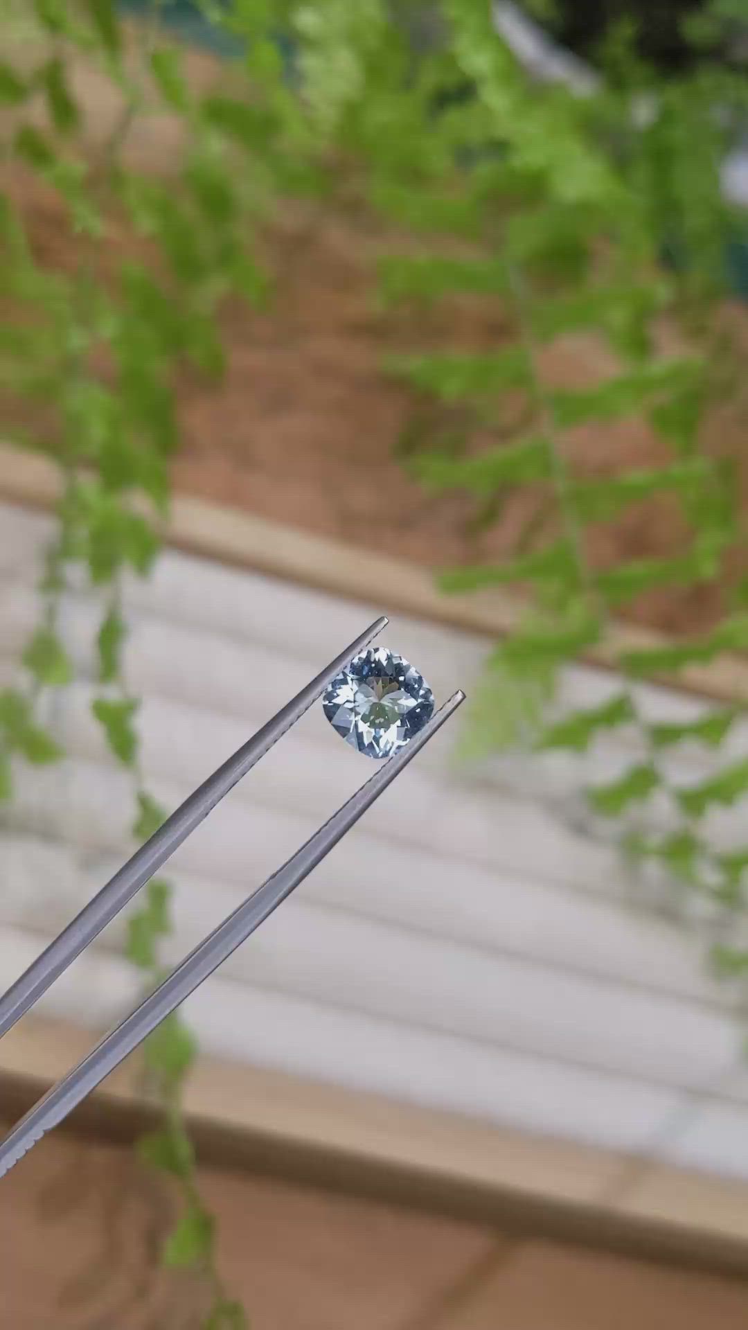 1.55 Ct. Blue Aquamarine from Brazil Size Video