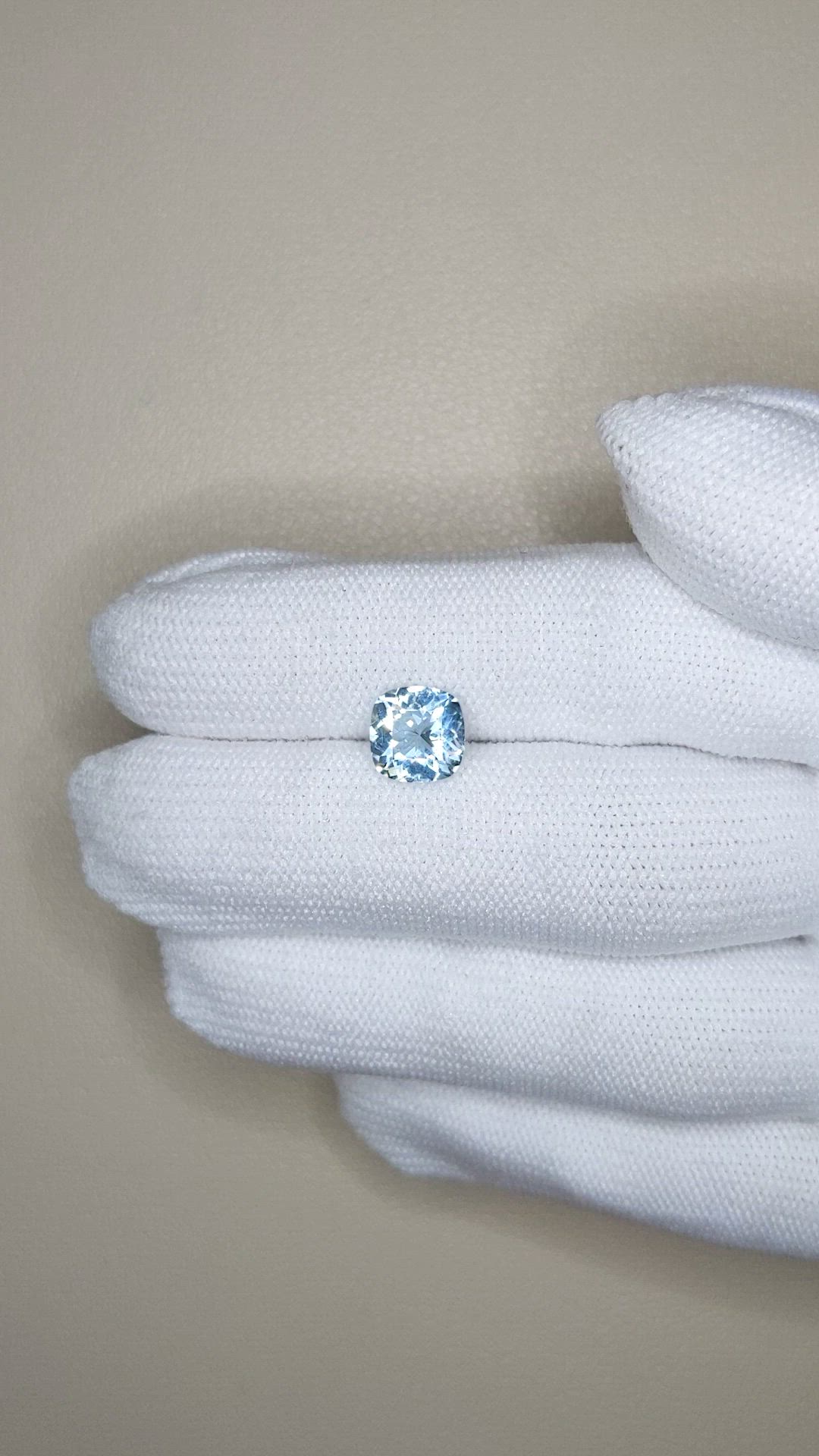 1.55 Ct. Blue Aquamarine from Brazil Size Video