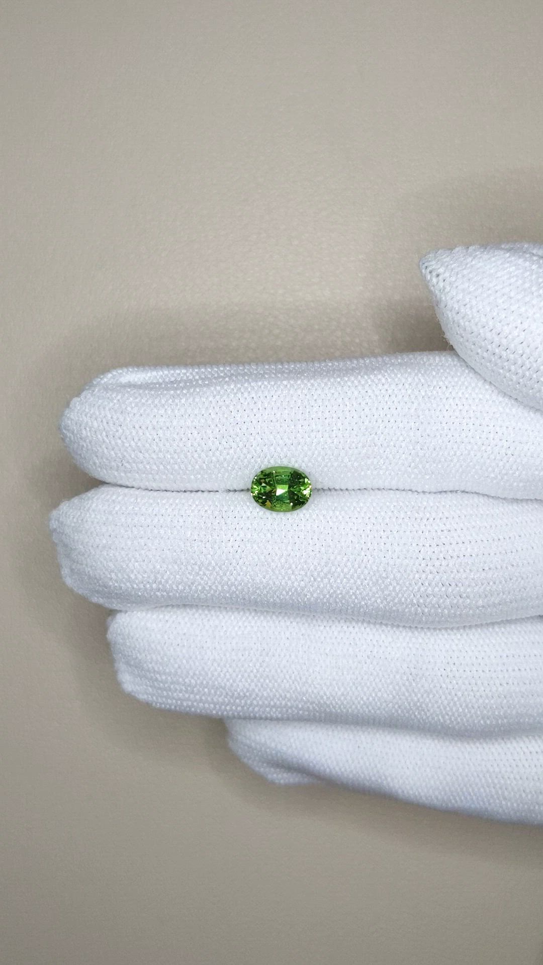 1.11 Ct. Green Chrome Tourmaline from Africa Size Video