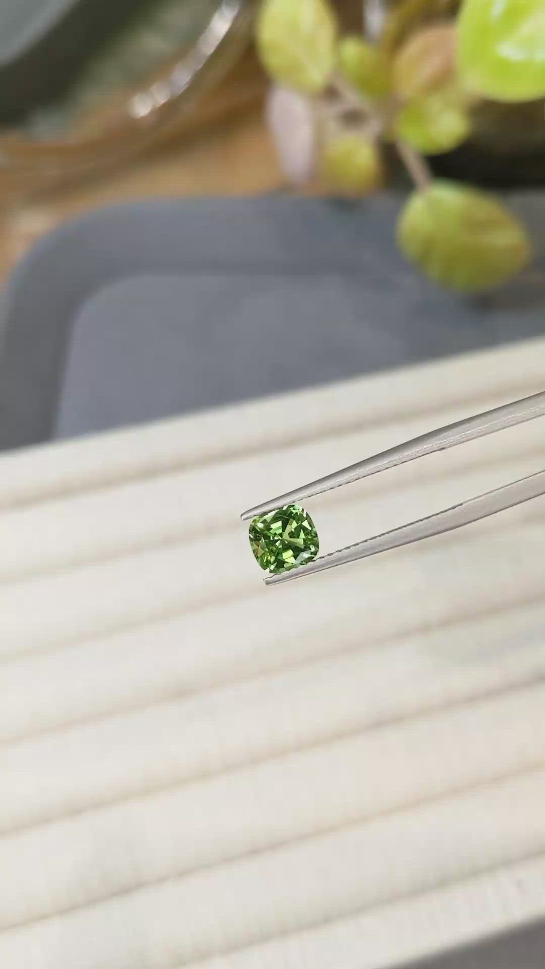 1.03 Ct. Green Chrome Tourmaline from Africa Size Video
