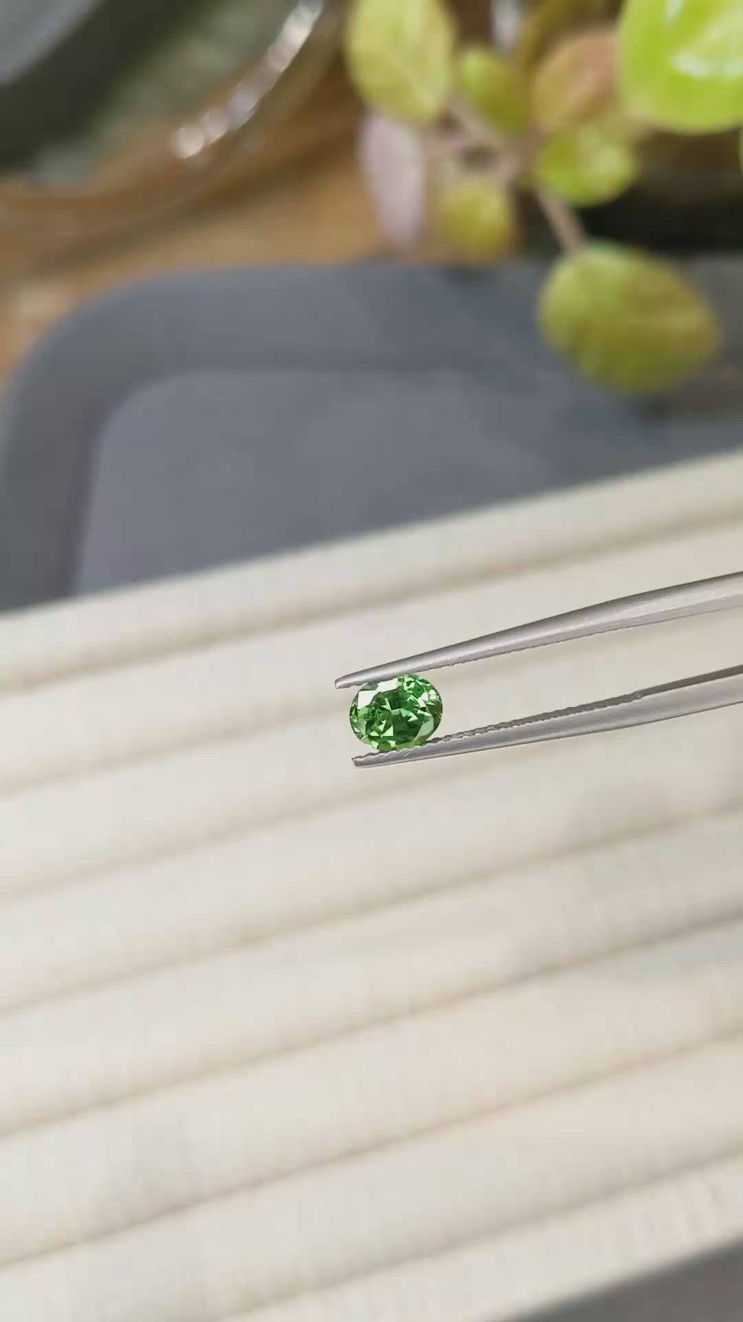 0.83 Ct. Green Chrome Tourmaline from Africa Size Video