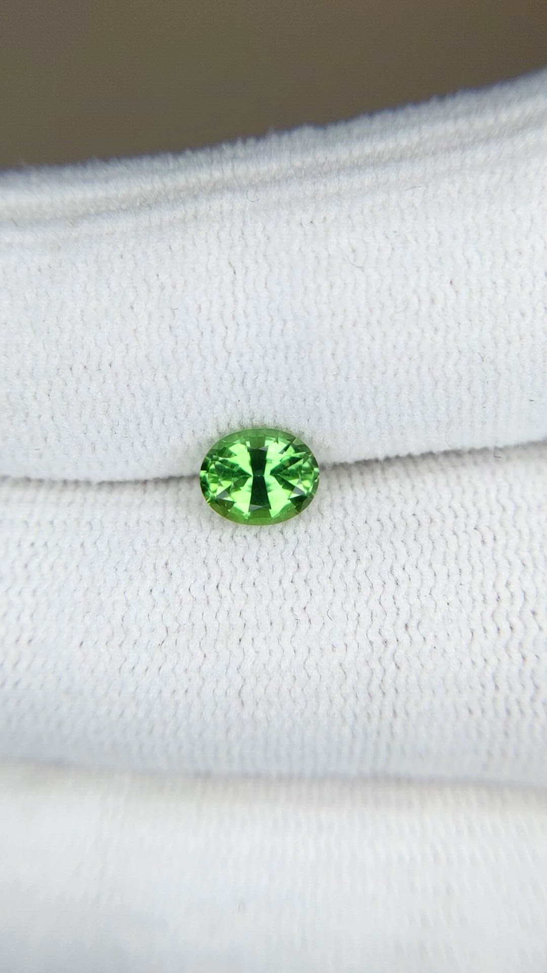 0.83 Ct. Green Chrome Tourmaline from Africa Size Video