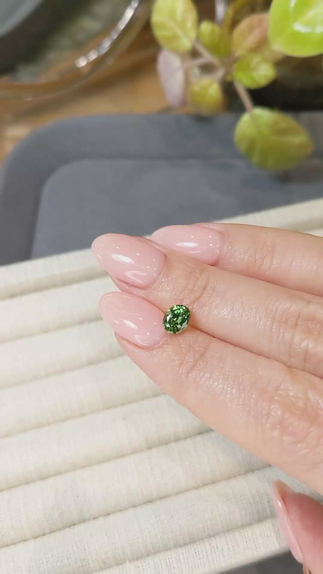 0.83 Ct. Green Chrome Tourmaline from Africa Size Video