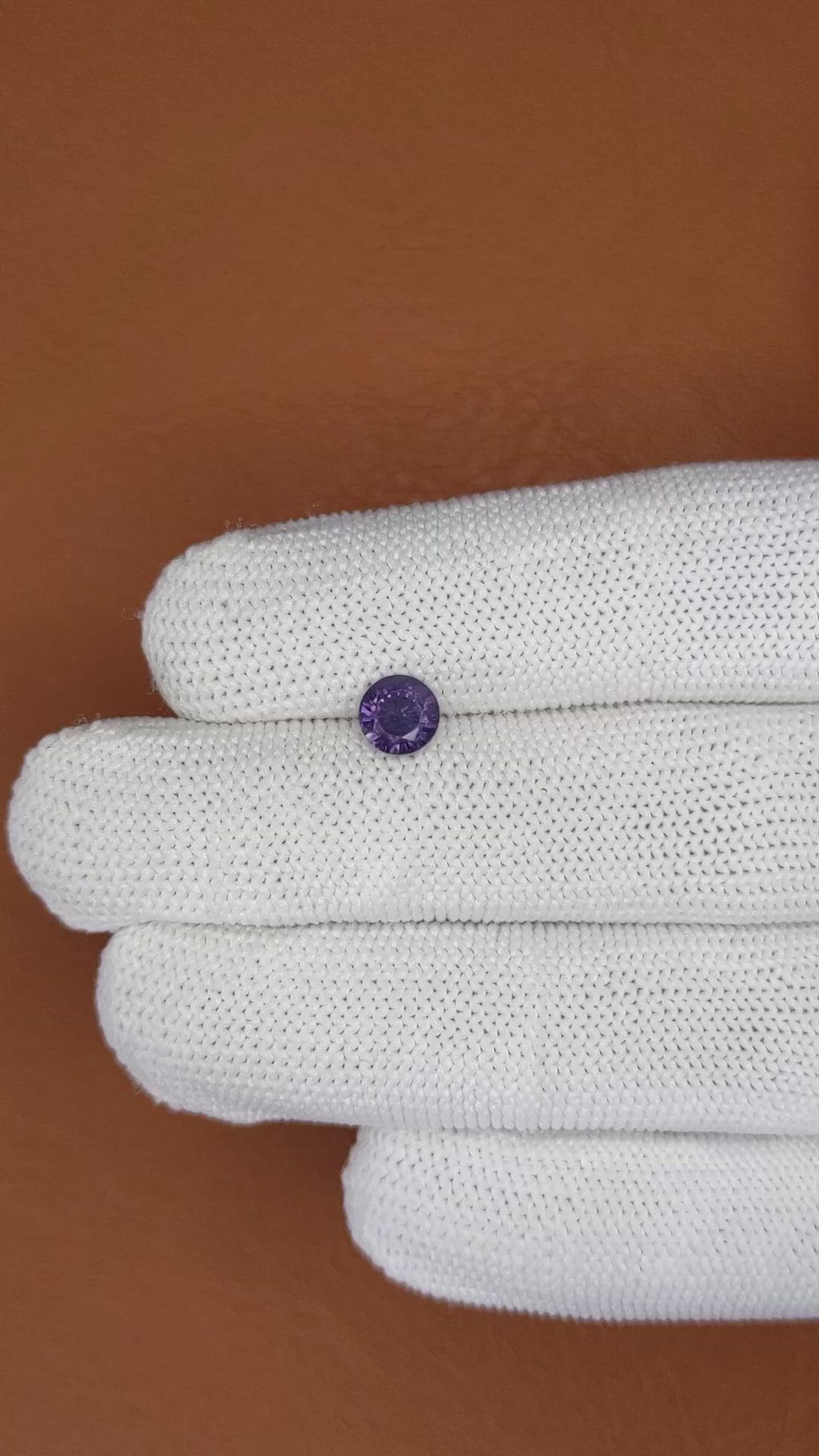 1.04 Ct. Pinkish Purple Spinel from Ceylon (Sri Lanka) Size Video