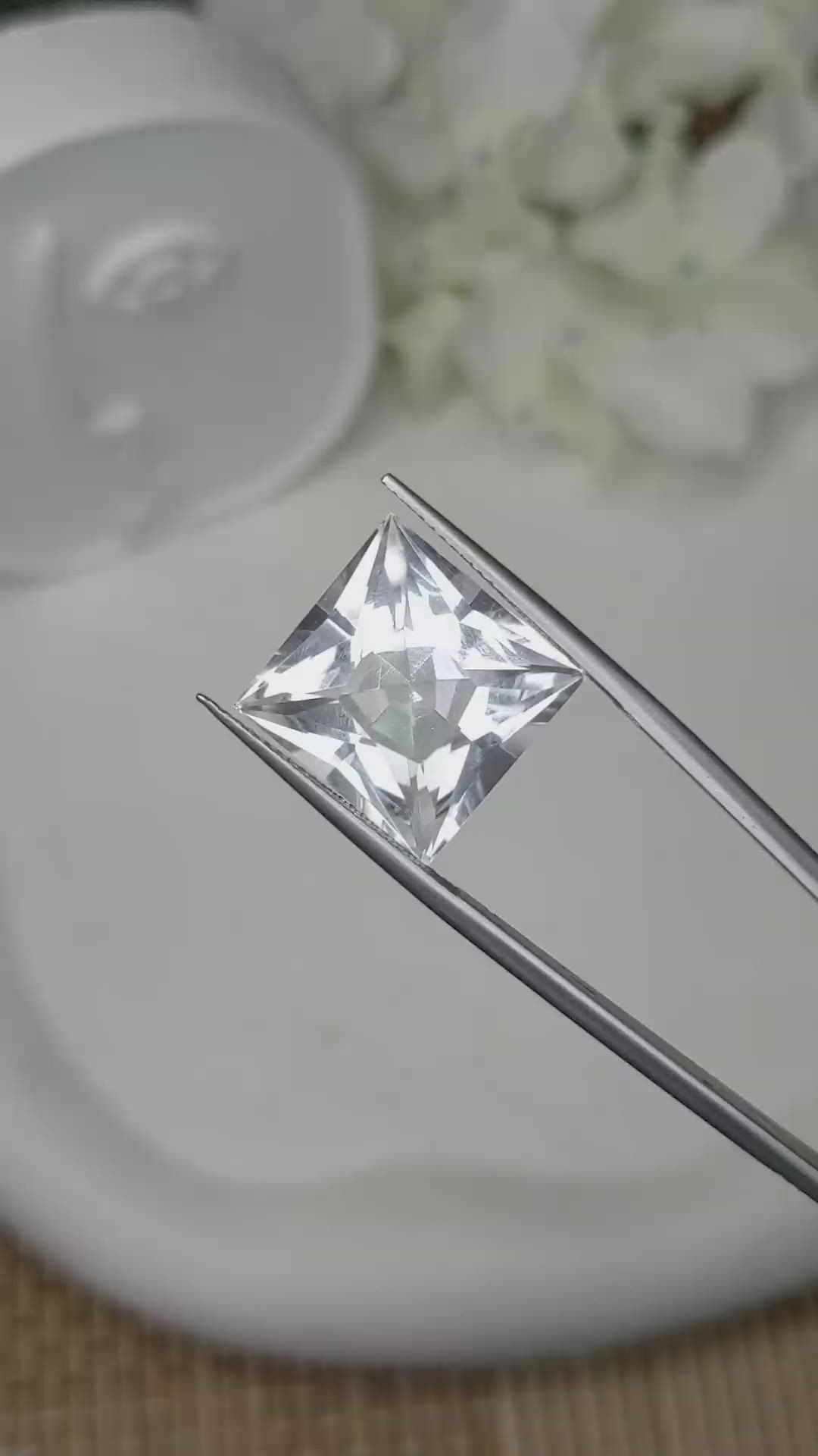 13.59 Ct. White Topaz from Brazil Size Video