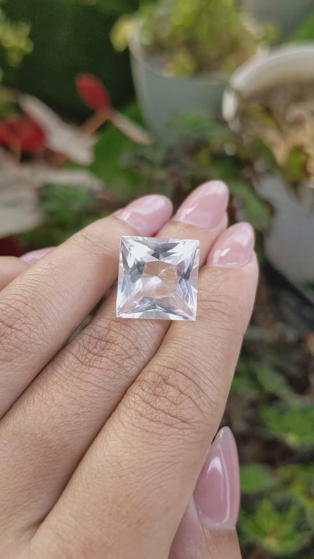 13.59 Ct. White Topaz from Brazil Size Video