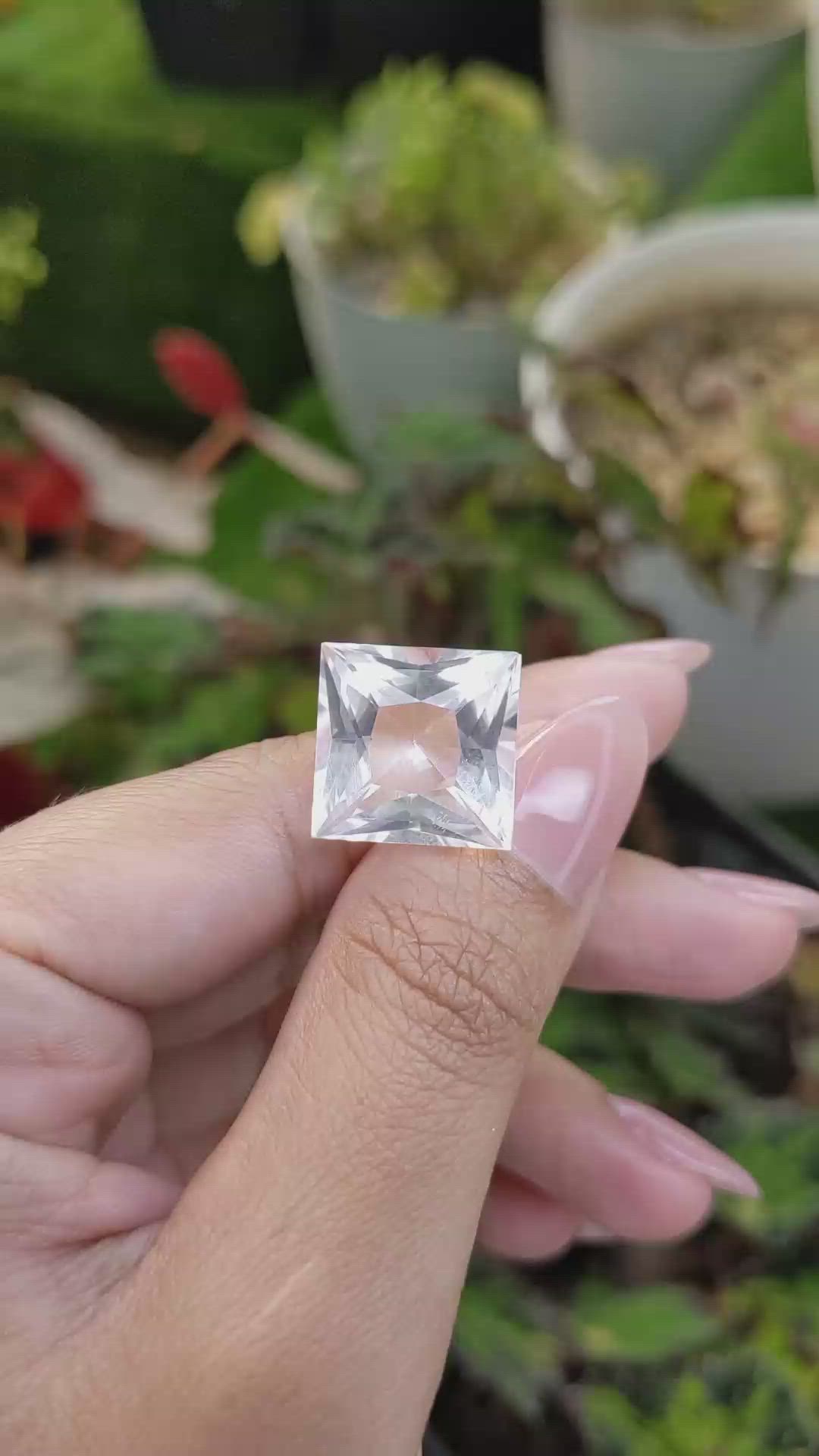 13.59 Ct. White Topaz from Brazil Size Video