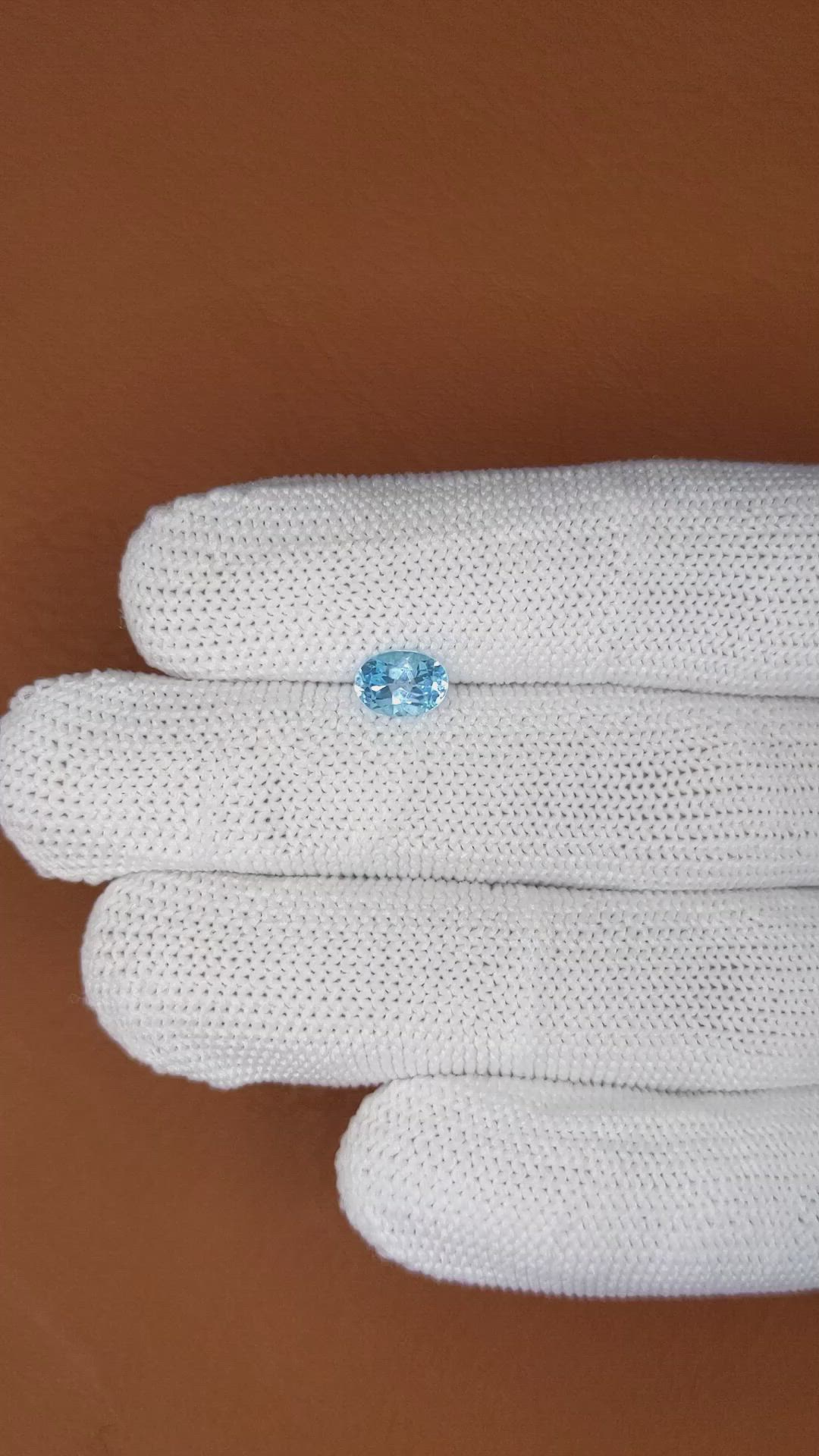 0.98 Ct. Blue Topaz from Brazil Size Video
