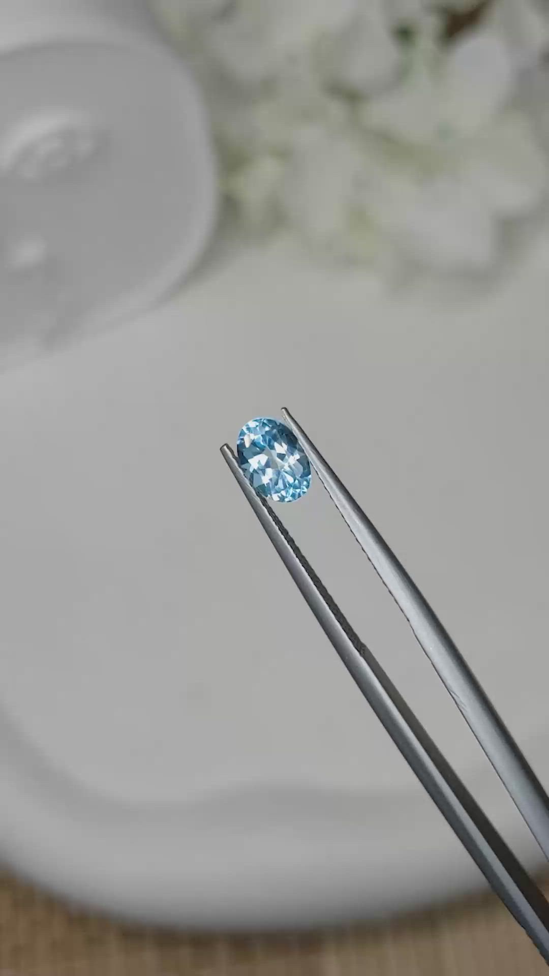 0.98 Ct. Blue Topaz from Brazil Size Video
