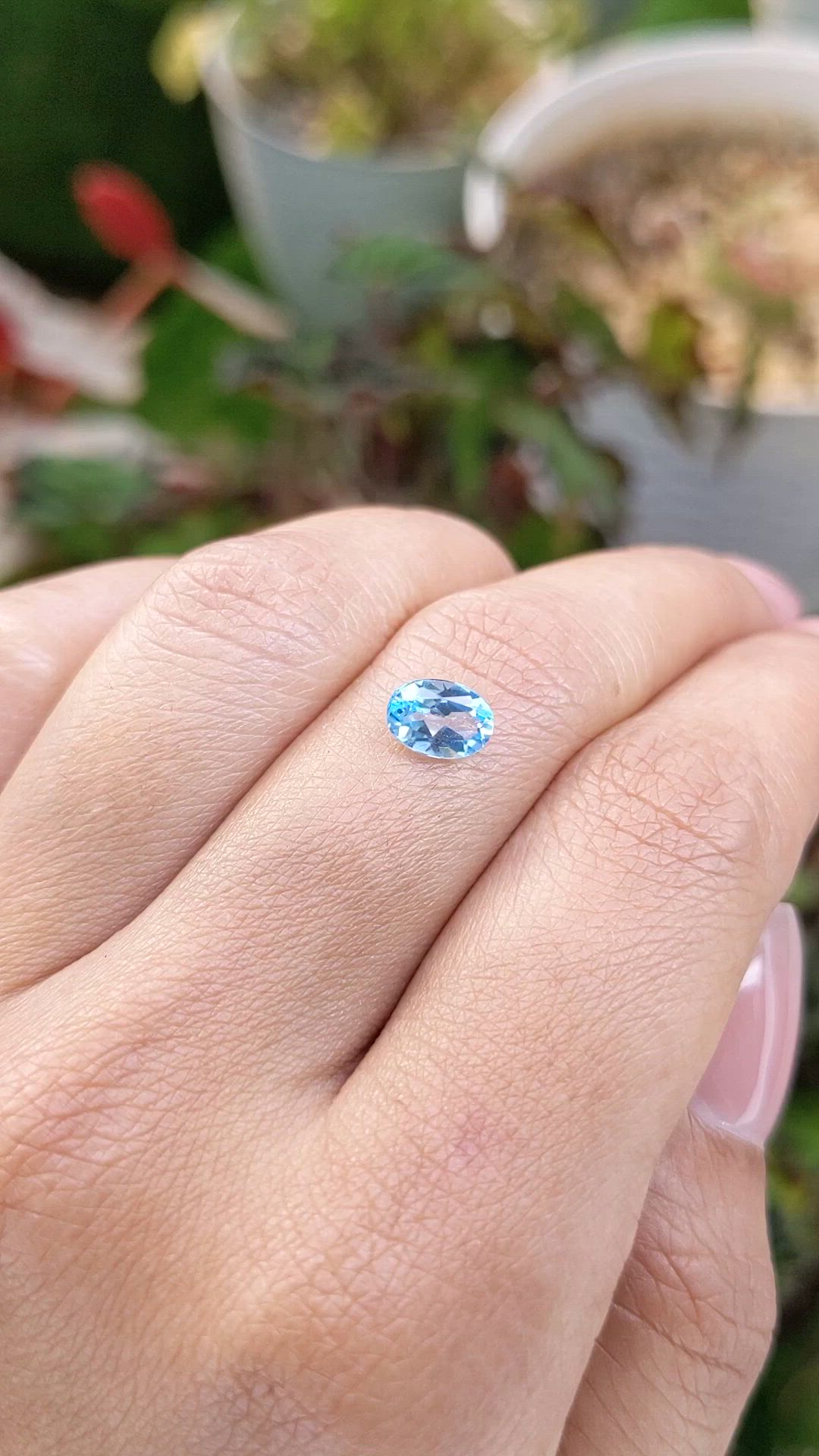 1.06 Ct. Blue Topaz from Brazil Size Video