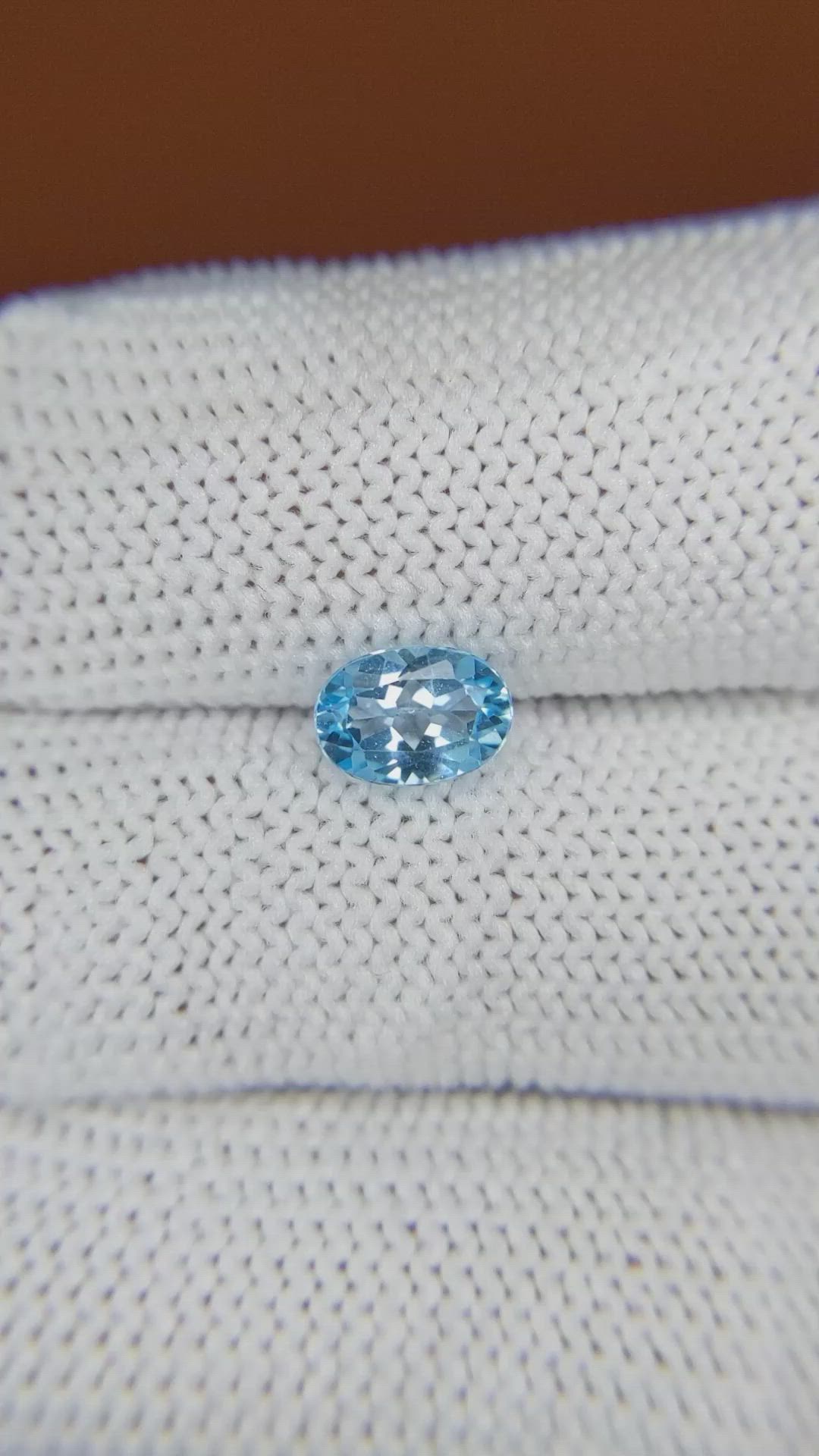 1.06 Ct. Blue Topaz from Brazil Size Video