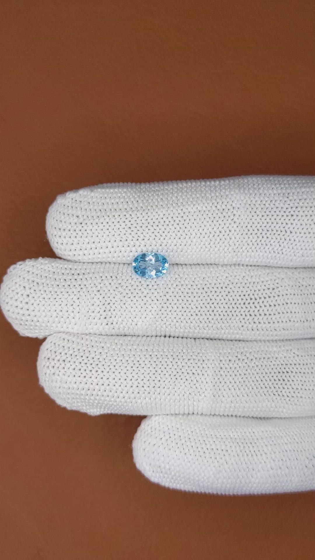 1.06 Ct. Blue Topaz from Brazil Size Video