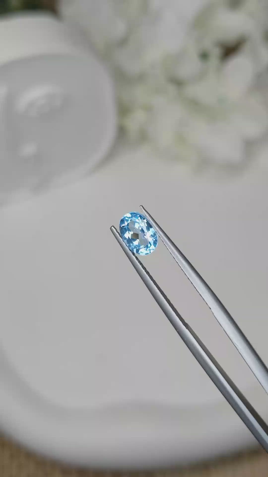 1.07 Ct. Blue Topaz from Brazil Size Video