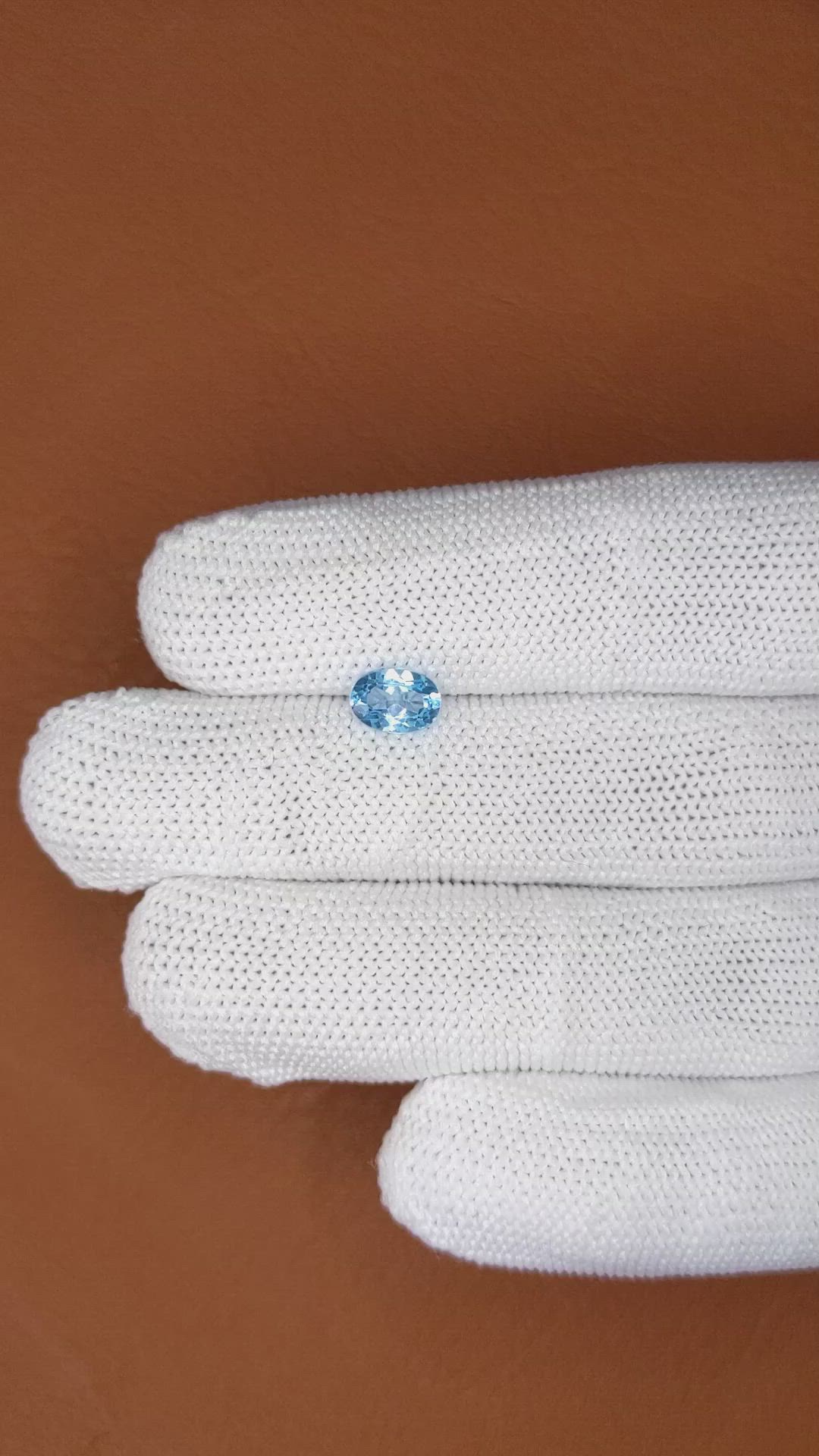 1.07 Ct. Blue Topaz from Brazil Size Video