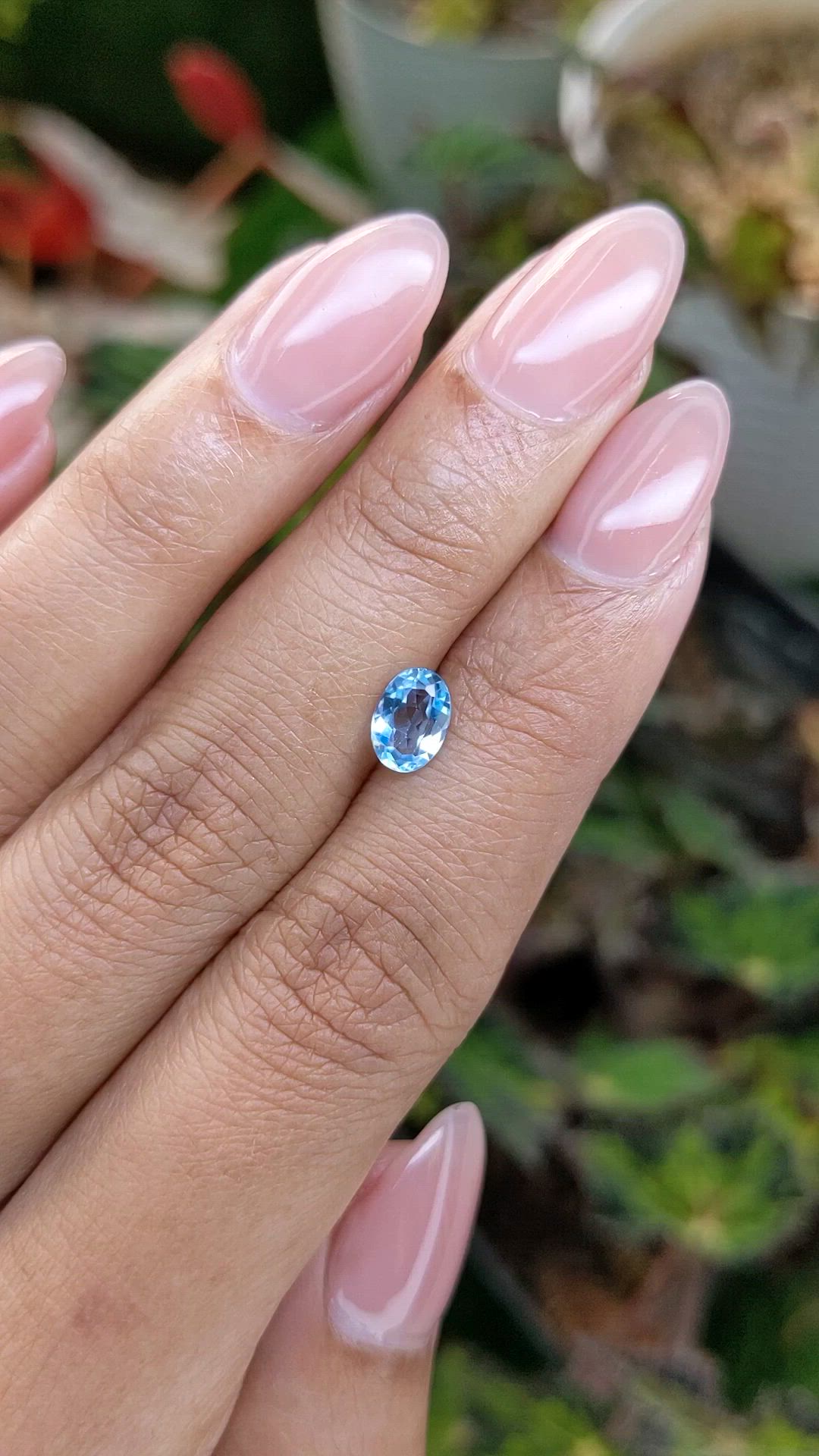 0.87 Ct. Blue Topaz from Brazil Size Video