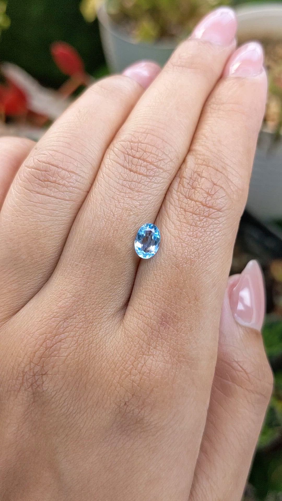 0.87 Ct. Blue Topaz from Brazil Size Video