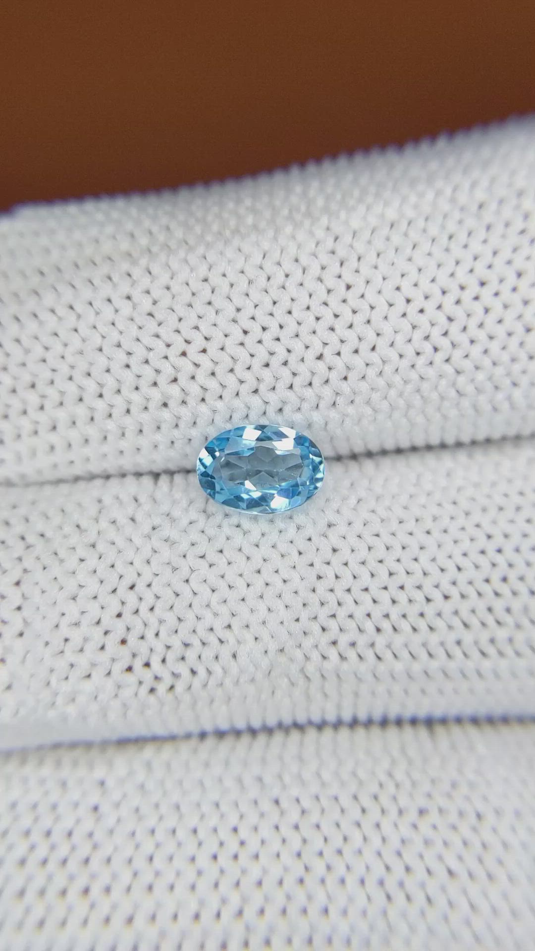 0.87 Ct. Blue Topaz from Brazil Size Video