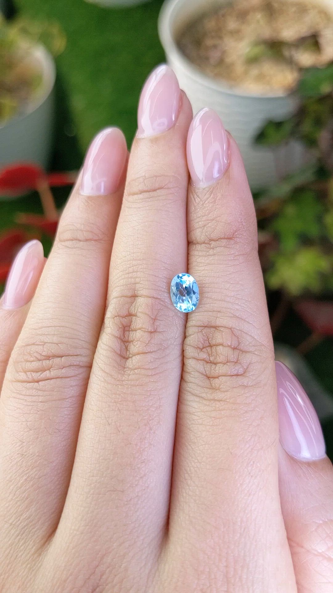0.90 Ct. Blue Topaz from Brazil Size Video