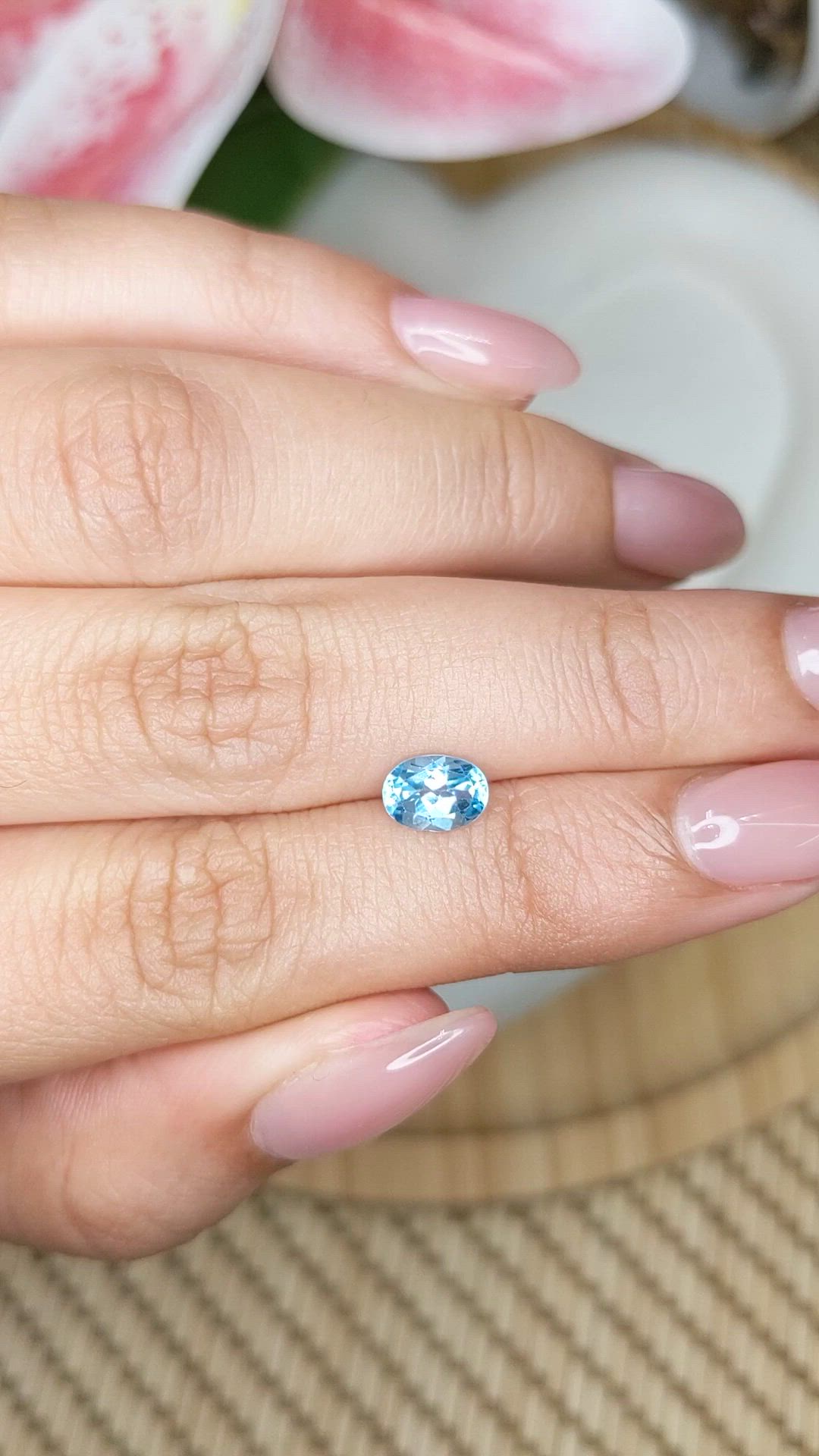 0.90 Ct. Blue Topaz from Brazil Size Video
