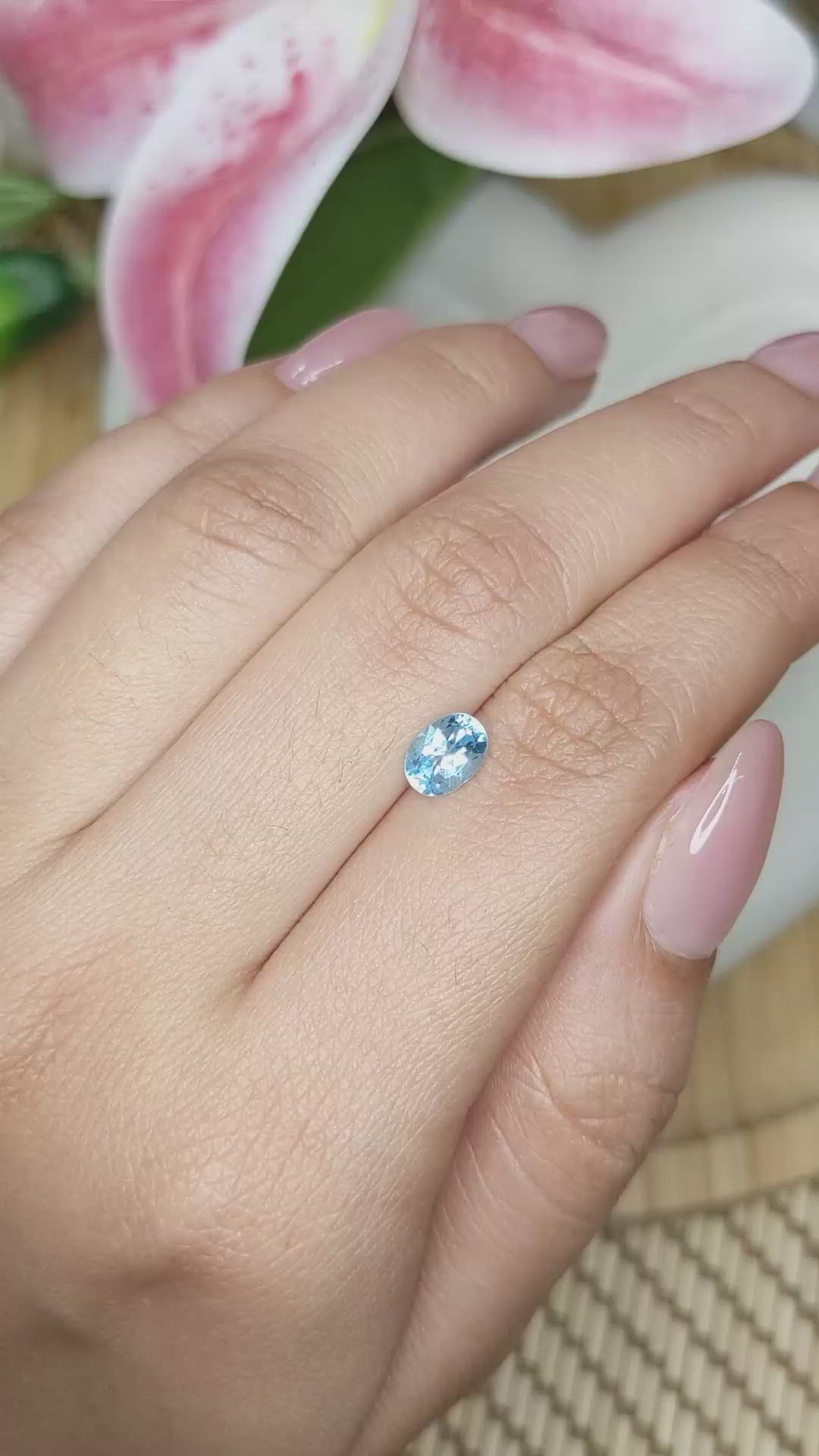 0.90 Ct. Blue Topaz from Brazil Size Video