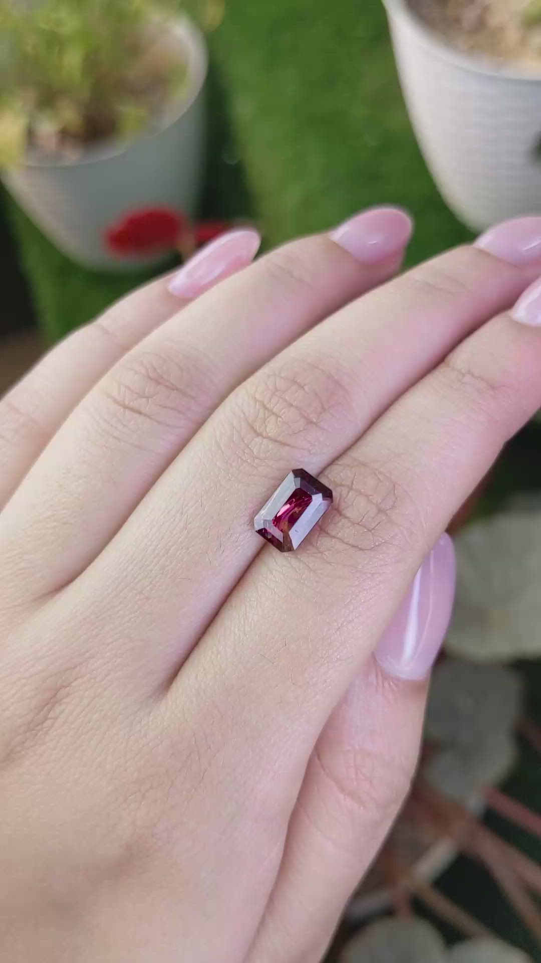 2.76 Ct. Red Garnet from Ceylon (Sri Lanka) Size Video