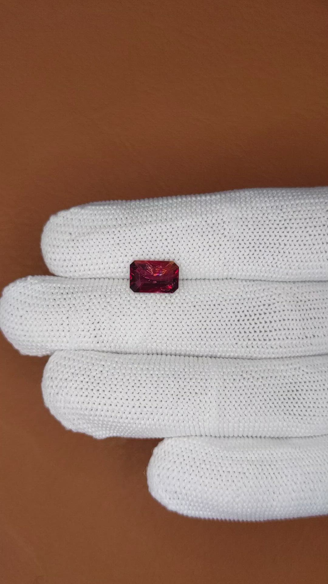 2.76 Ct. Red Garnet from Ceylon (Sri Lanka) Size Video