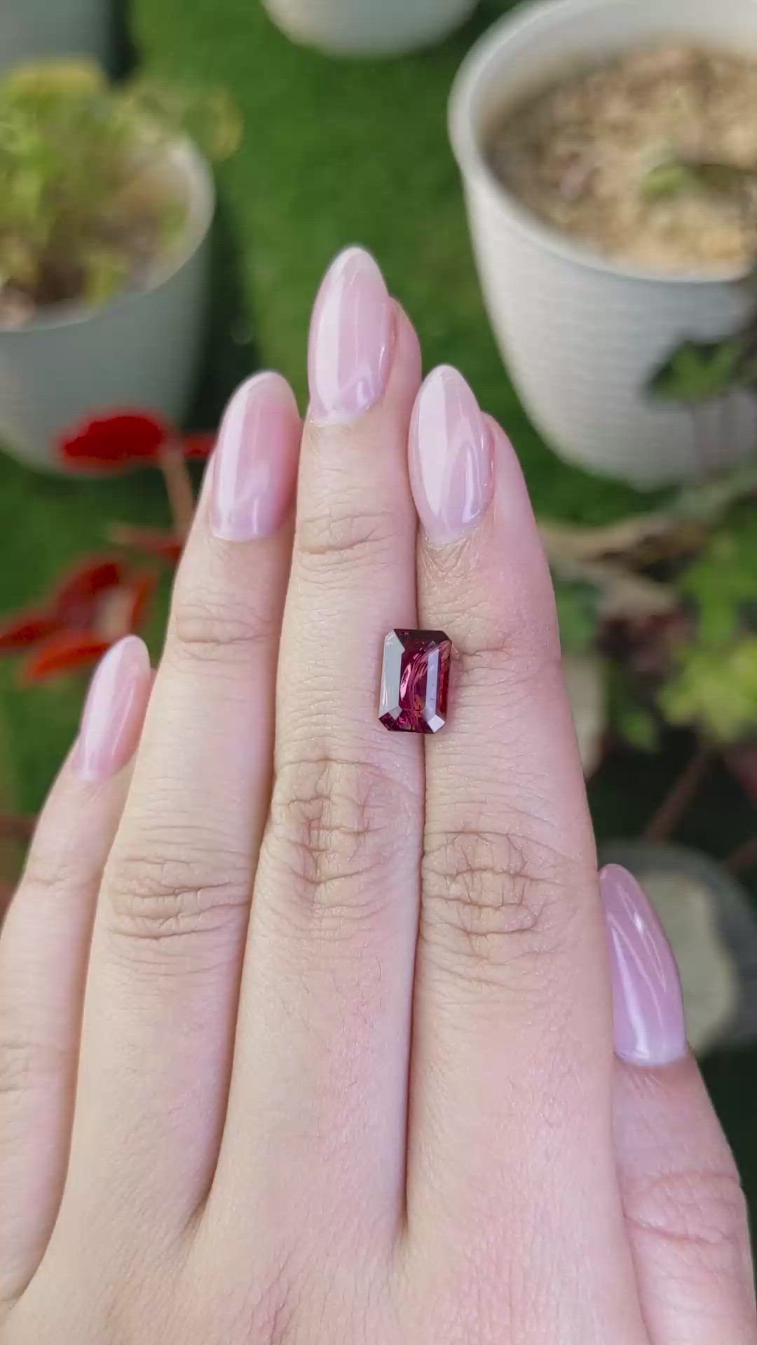 2.76 Ct. Red Garnet from Ceylon (Sri Lanka) Size Video