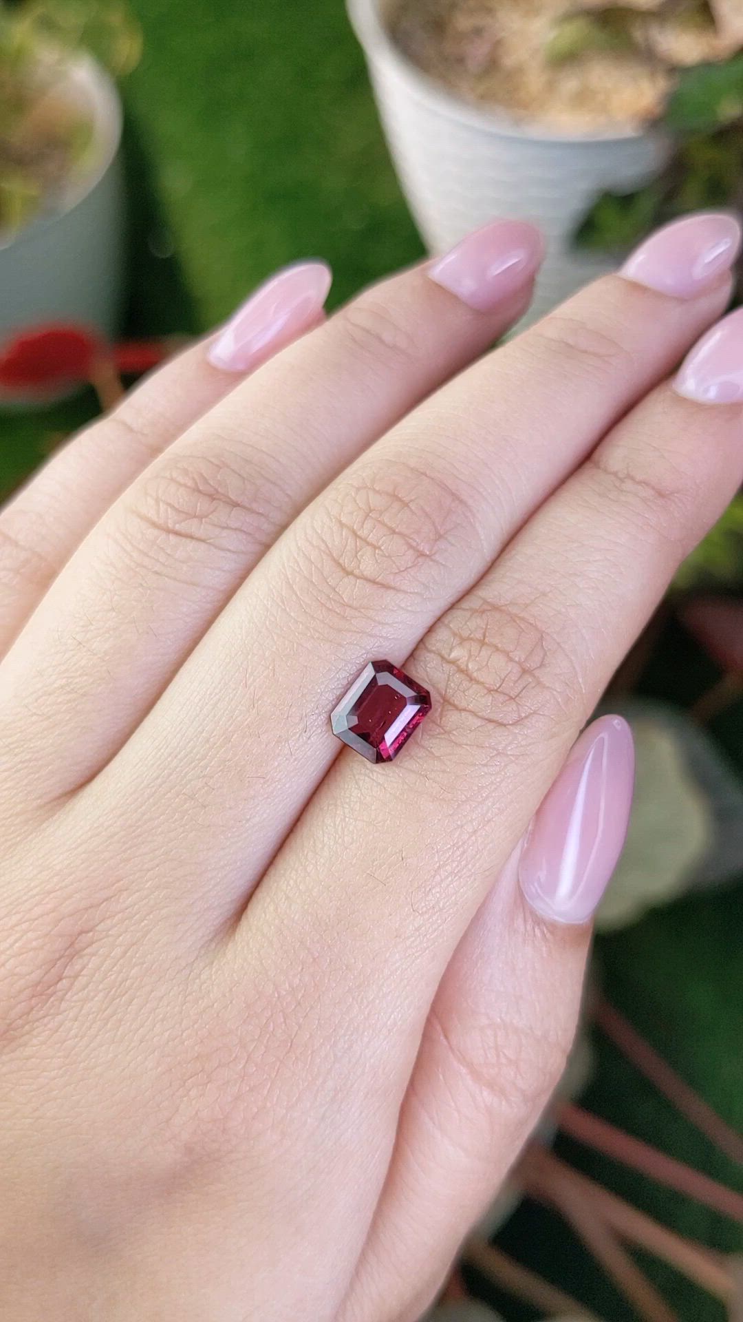 1.96 Ct. Pinkish Purple Garnet from Ceylon (Sri Lanka) Size Video