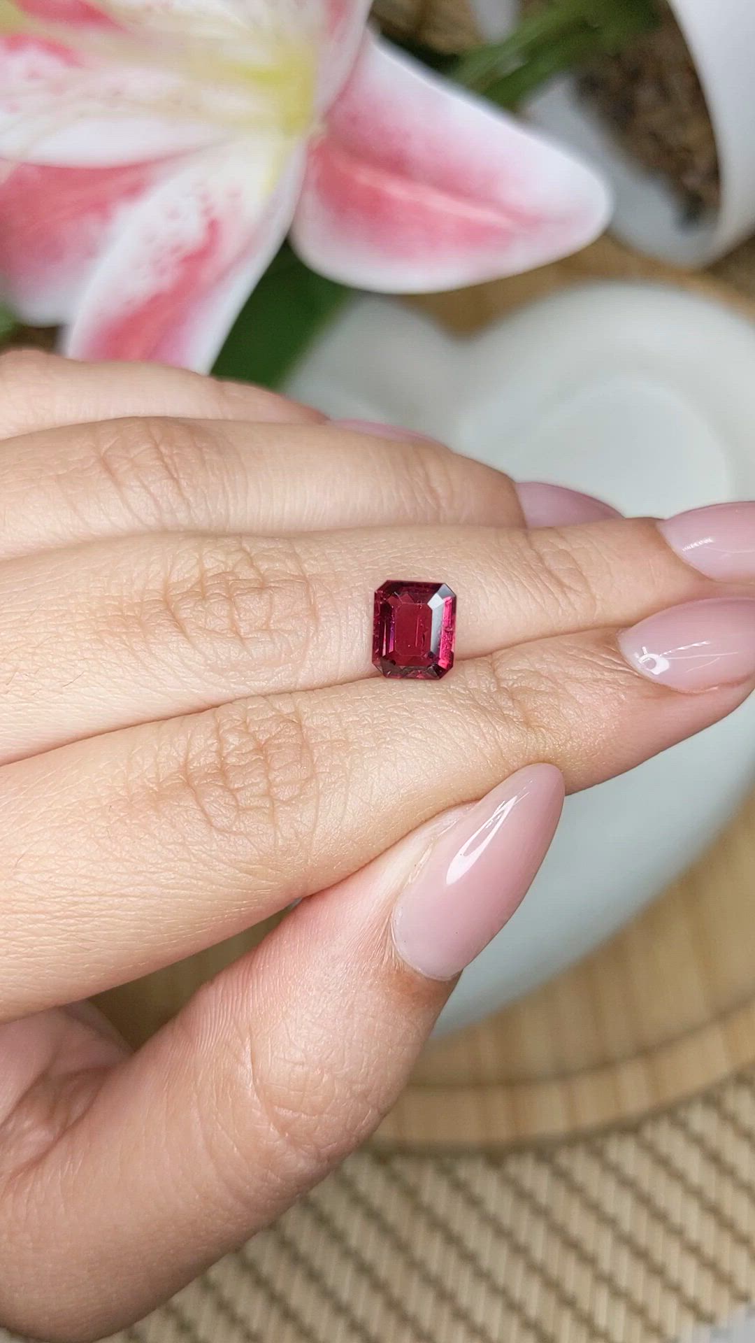 1.96 Ct. Pinkish Purple Garnet from Ceylon (Sri Lanka) Size Video